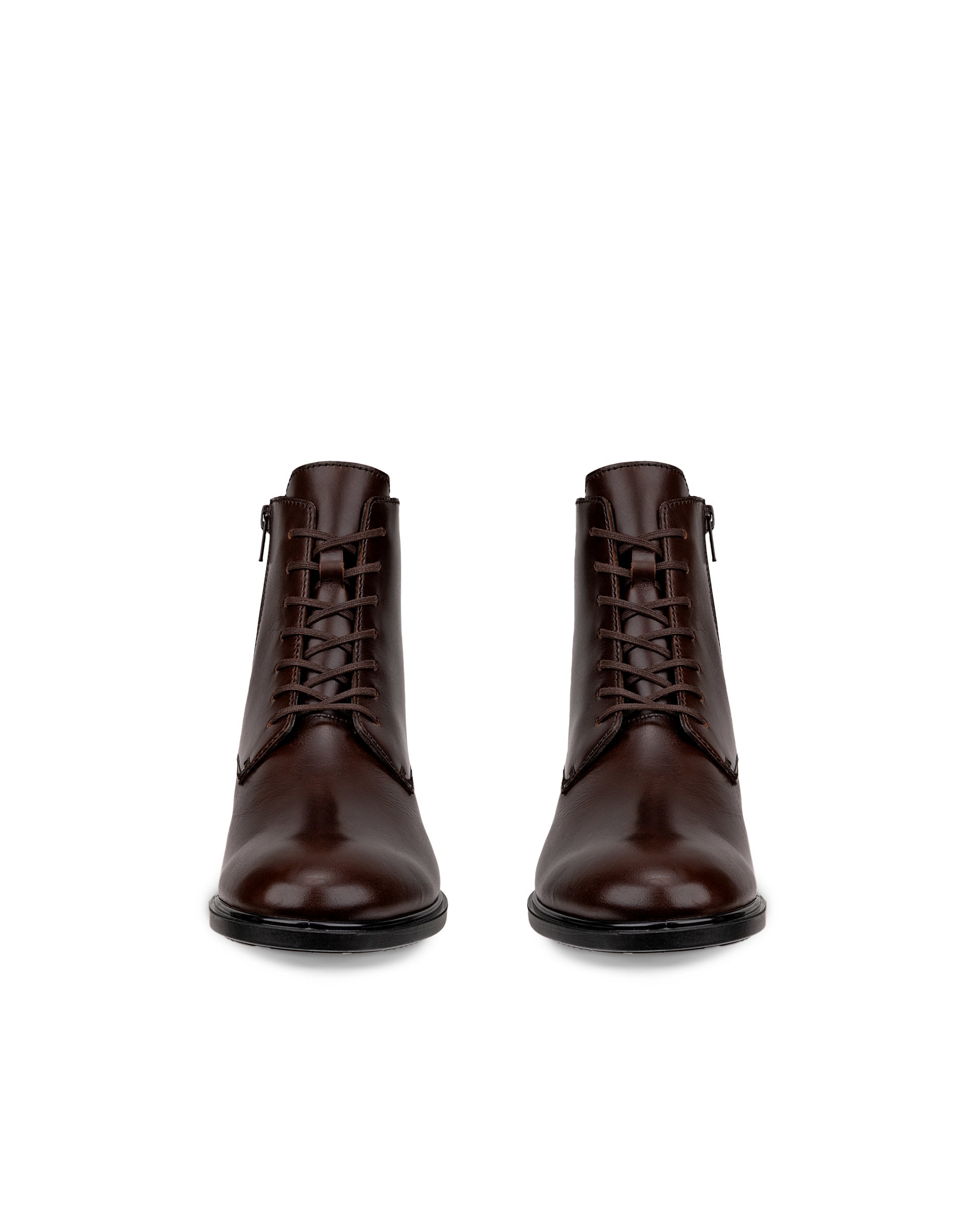 ECCO Dress Classic 15 ウィメンズ レザーレースアップブーツ - ブラウン - Front pair
