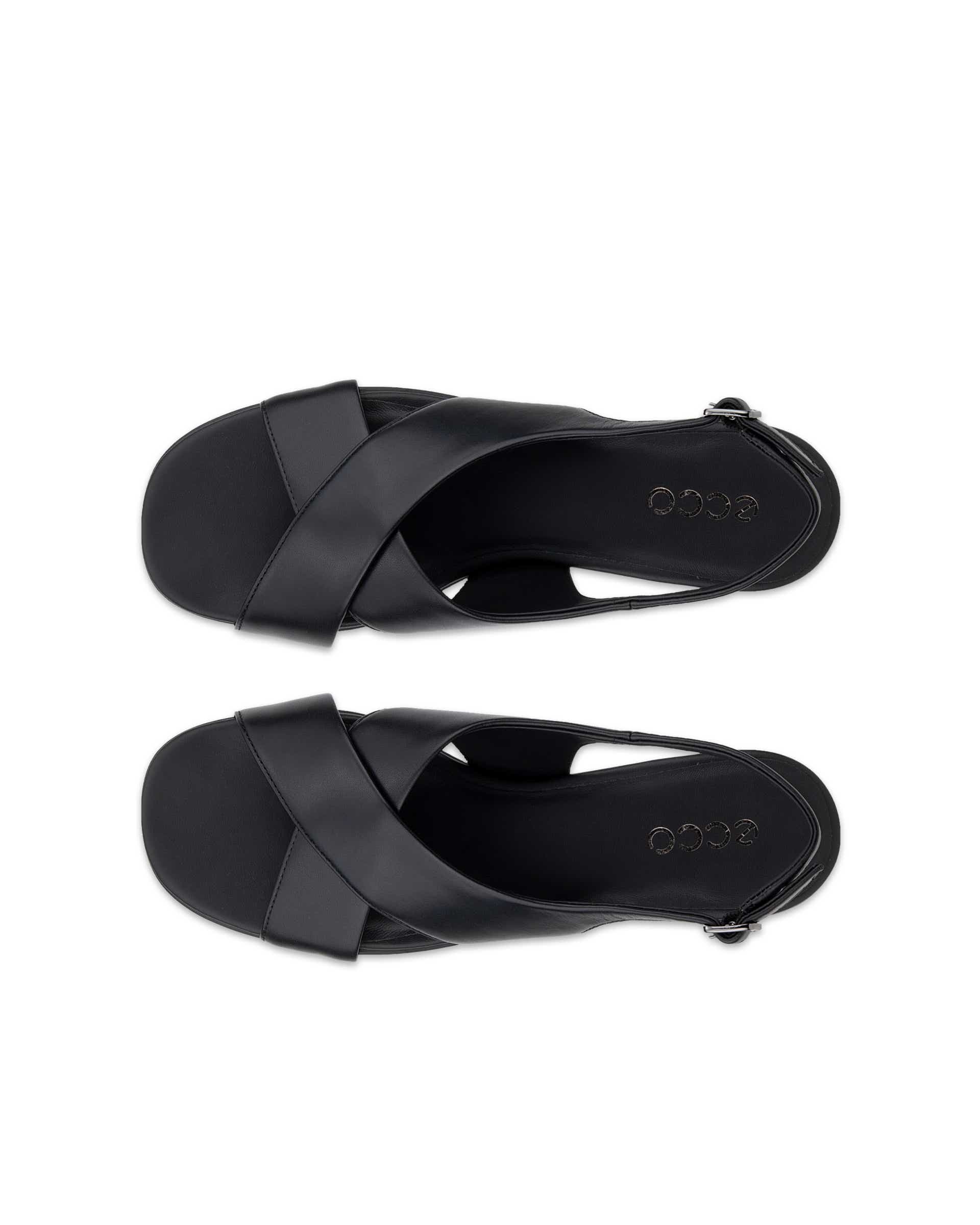 ECCO Sculpted Alba 25 ウィメンズ レザーヒールサンダル - ブラック - Top left pair