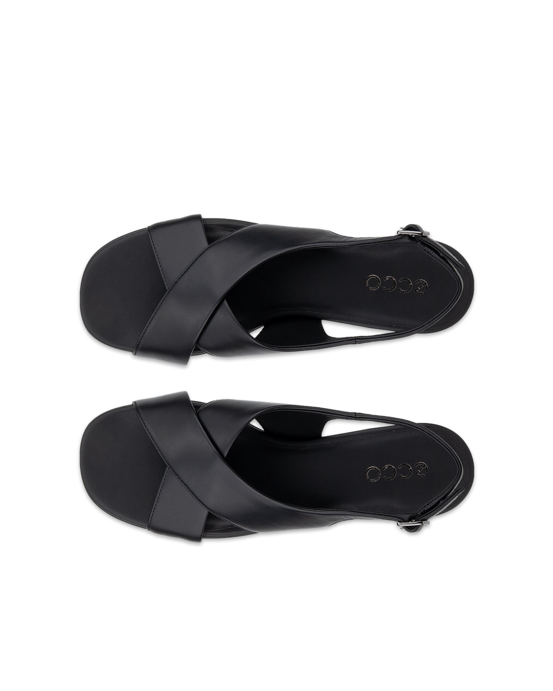 ECCO Sculpted Alba 25 ウィメンズ レザーヒールサンダル - ブラック - Top left pair