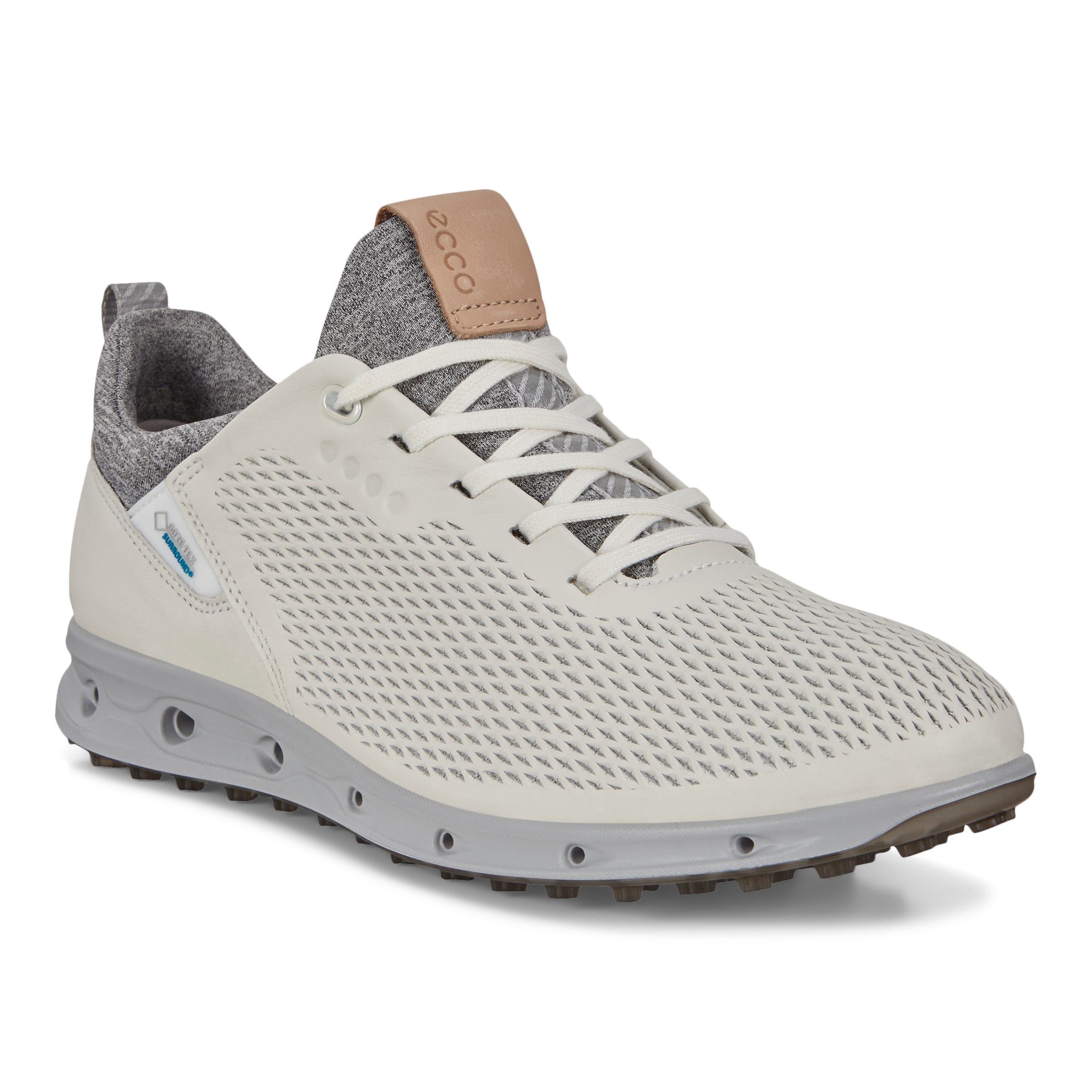 Ladies ECCO® Golf Cool Pro Leather Gore-Tex Golf Shoe - White - Main
