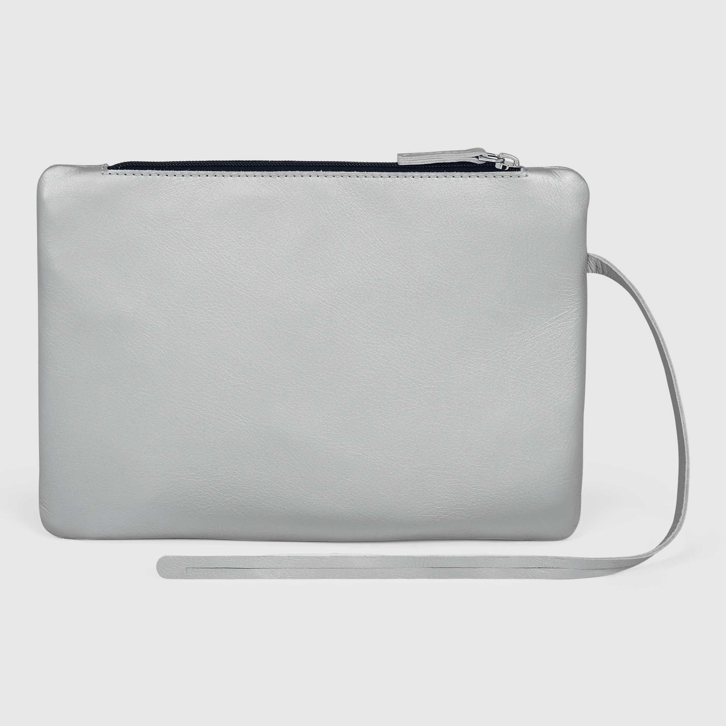 ECCO® Upcycled Leather Pouch Bag - Metallics - Back