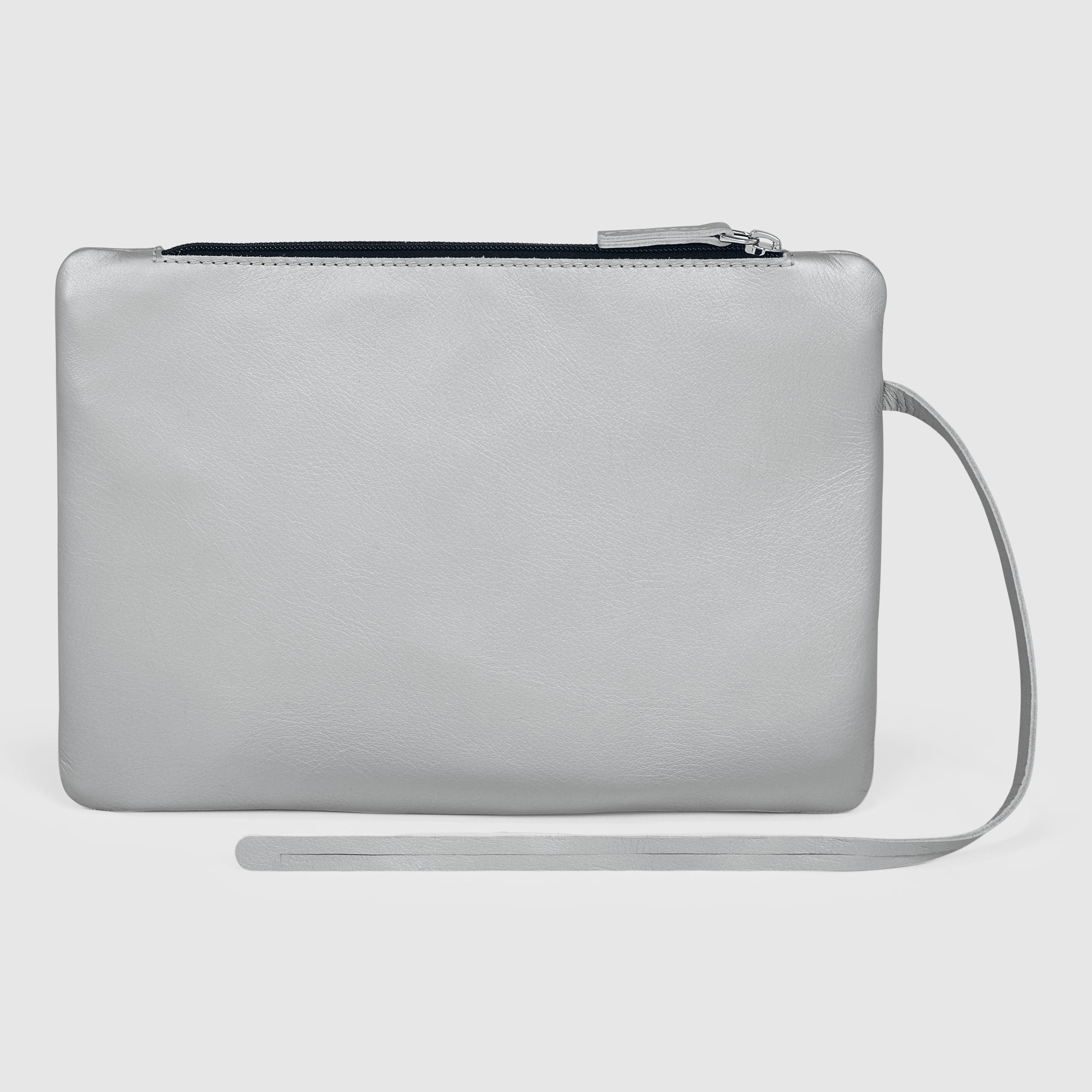 ECCO® Upcycled Leather Pouch Bag - Metallics - Back