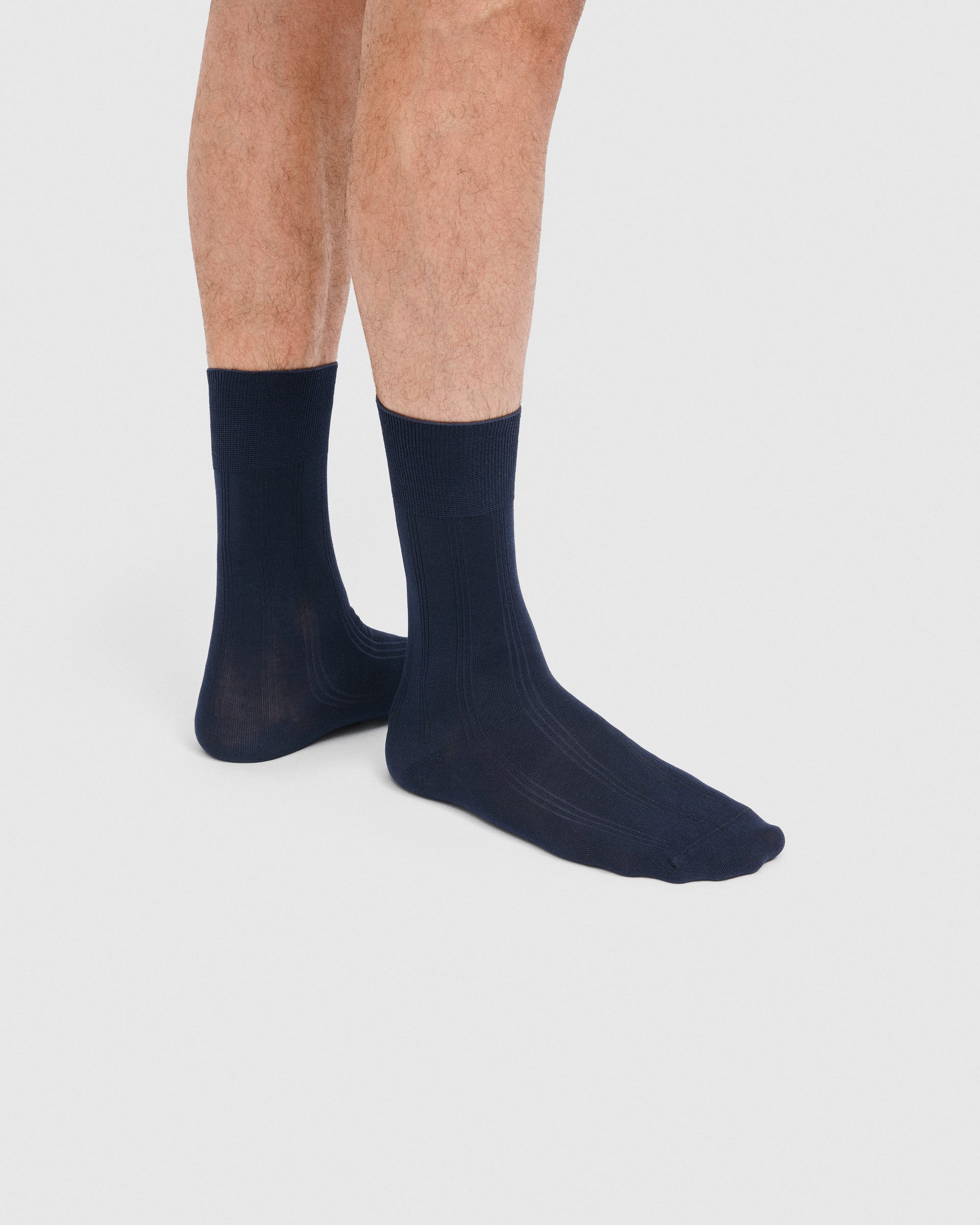 Men's ECCO® VIBE RIBBED MID-CUT Ribbed Mid-Cut Socks - Blue - Lifestyle image-1