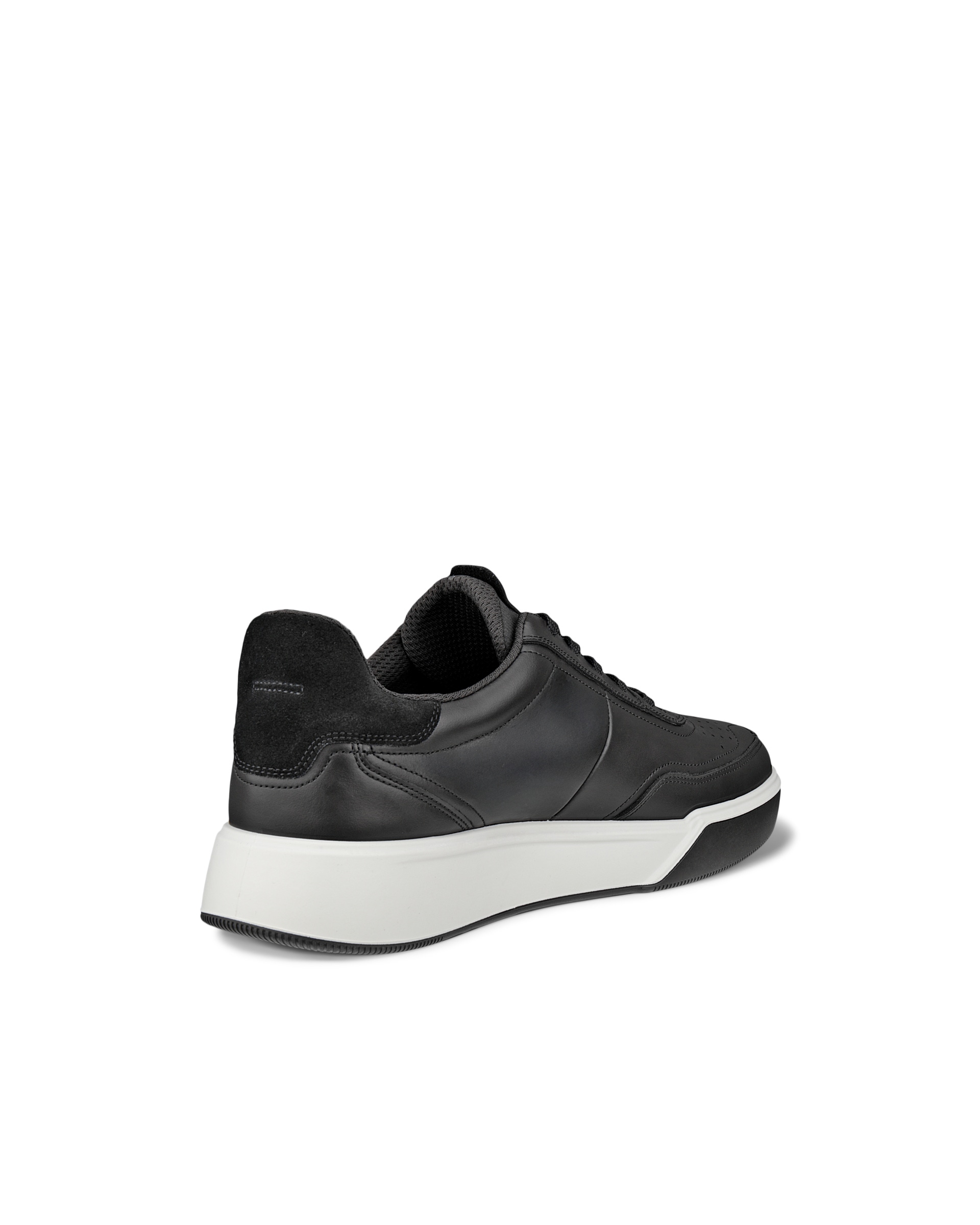 ECCO® STREET COURT baskets en cuir pour homme - Noir - Back