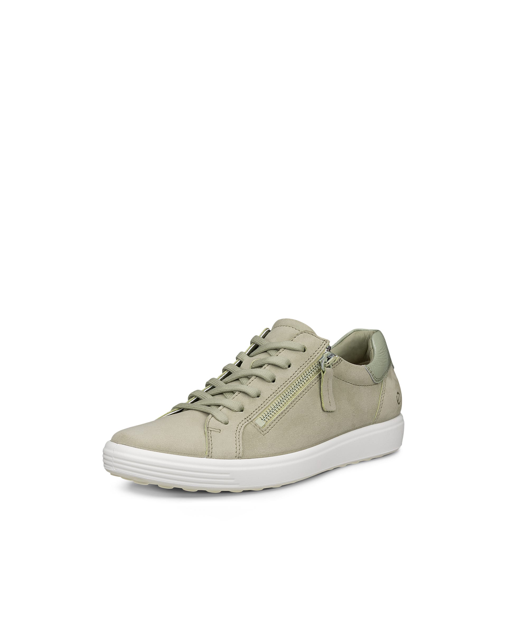 ECCO SOFT 7 SIDE ZIP Women ウィメンズ レザースニーカー - グリーン - Main