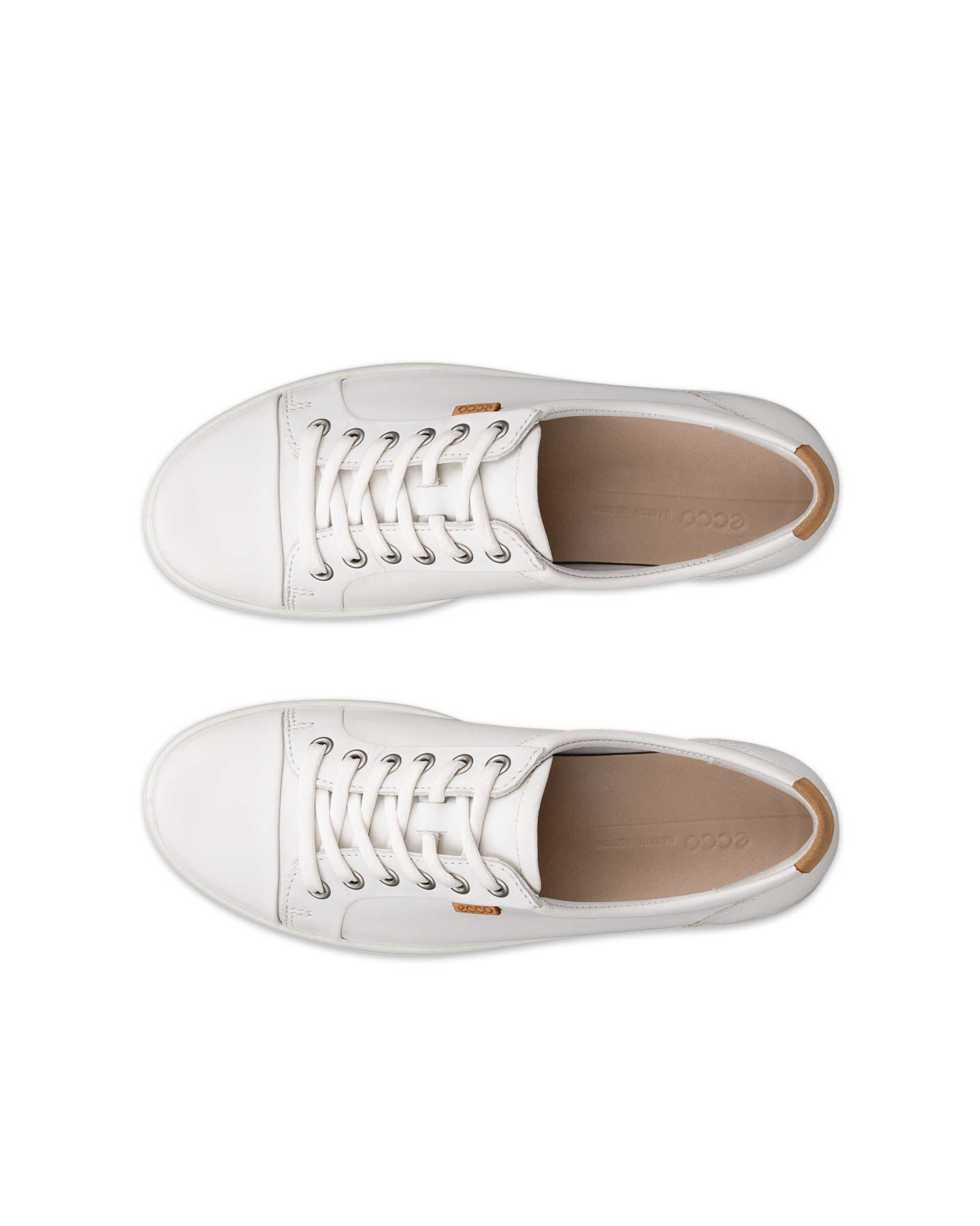 ECCO® Soft 7 baskets en cuir pour femme - Blanc - Top left pair