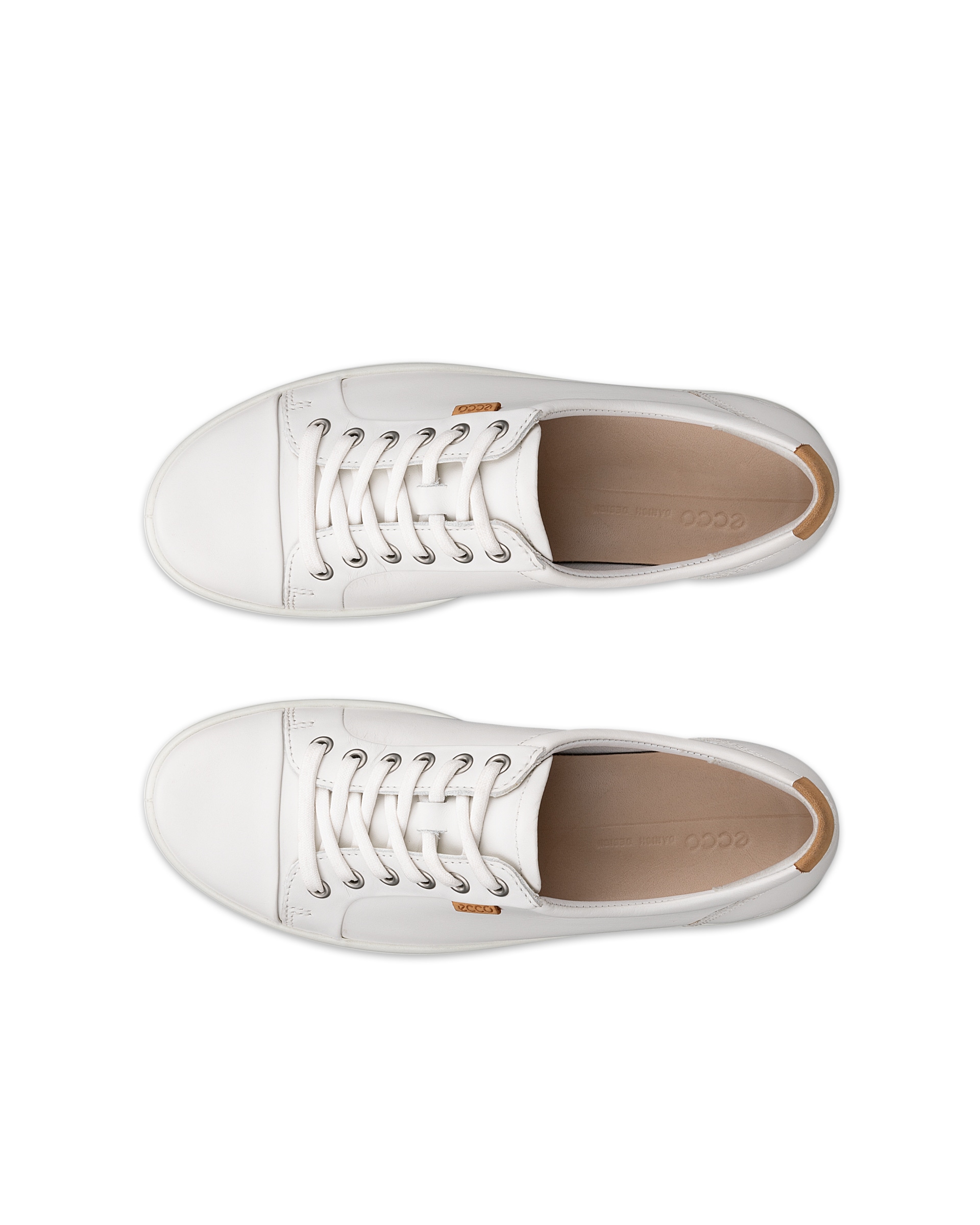 ECCO® Soft 7 baskets en cuir pour femme - Blanc - Top left pair