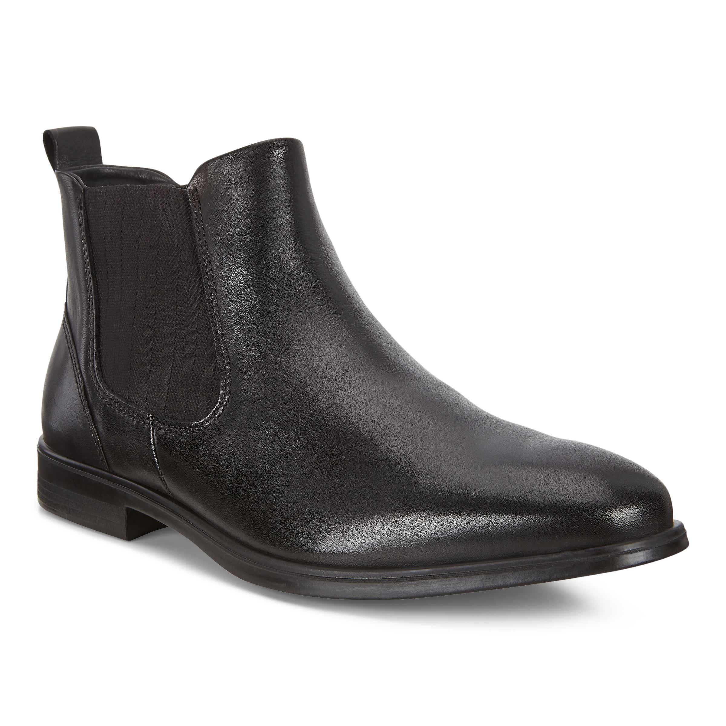 Men's ECCO® Melbourne Leather Chelsea Boot - Black - Main