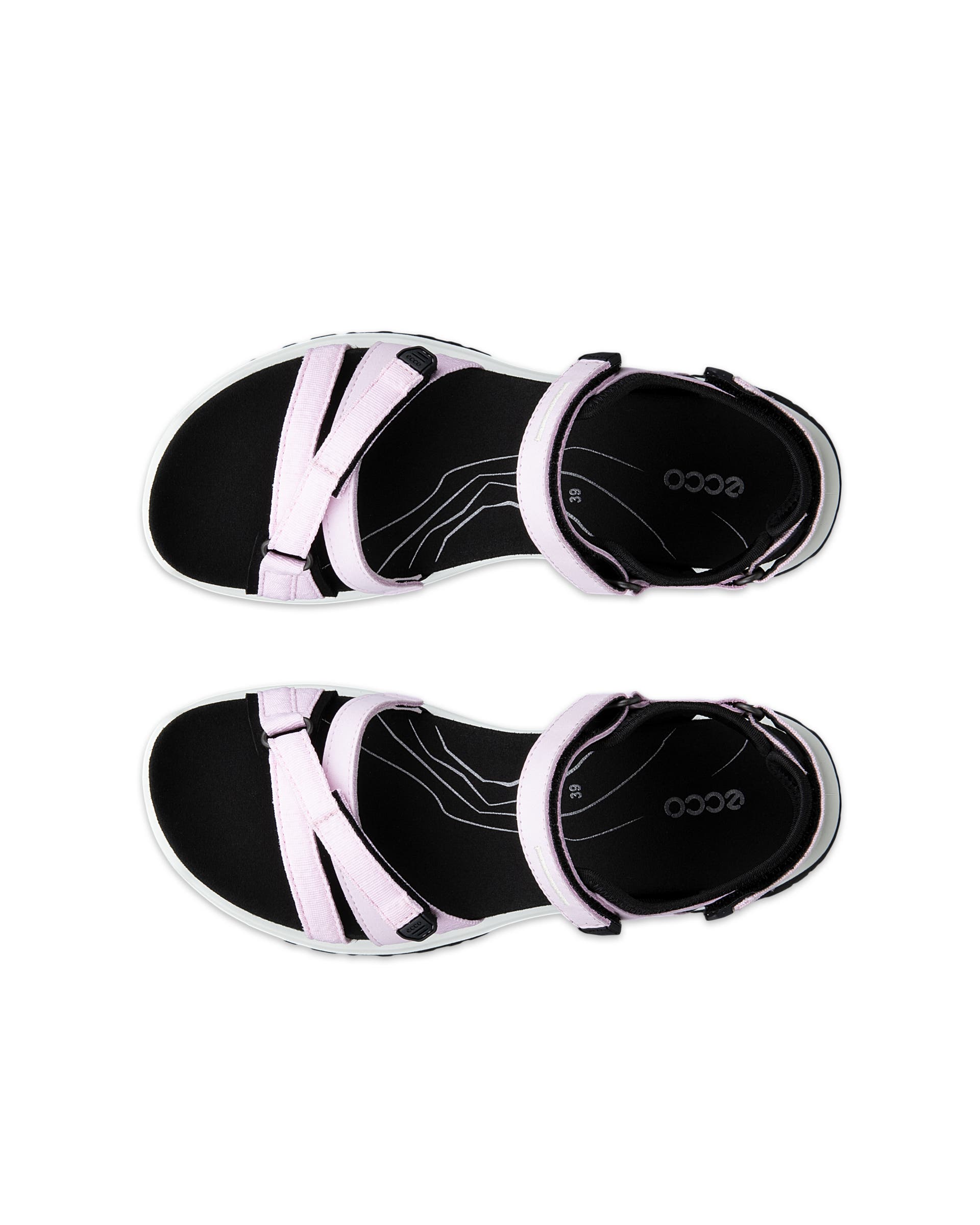 Women's ECCO® Offroad Roam Nubuck Walking Sandal - Pink - Top left pair