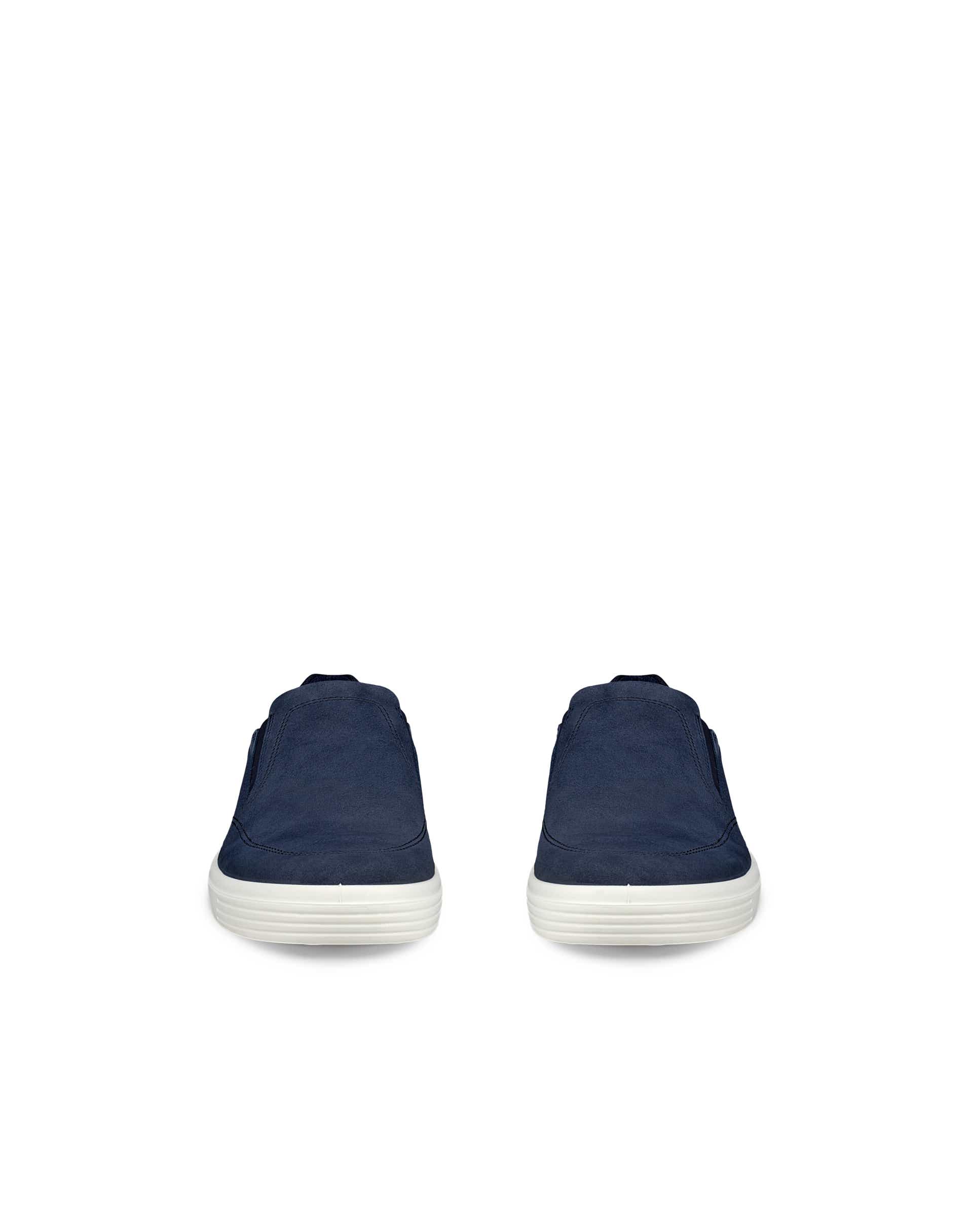 ECCO® CLASSIC SNEAKER chaussures sans lacet en nubuck pour homme - Bleu - Front pair