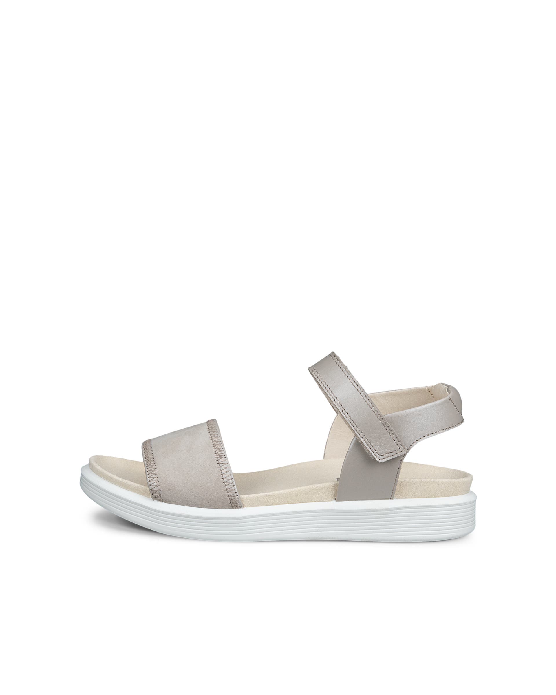 ECCO® SOFT SANDAL sandaler i læder med to remme til damer - Beige - Outside