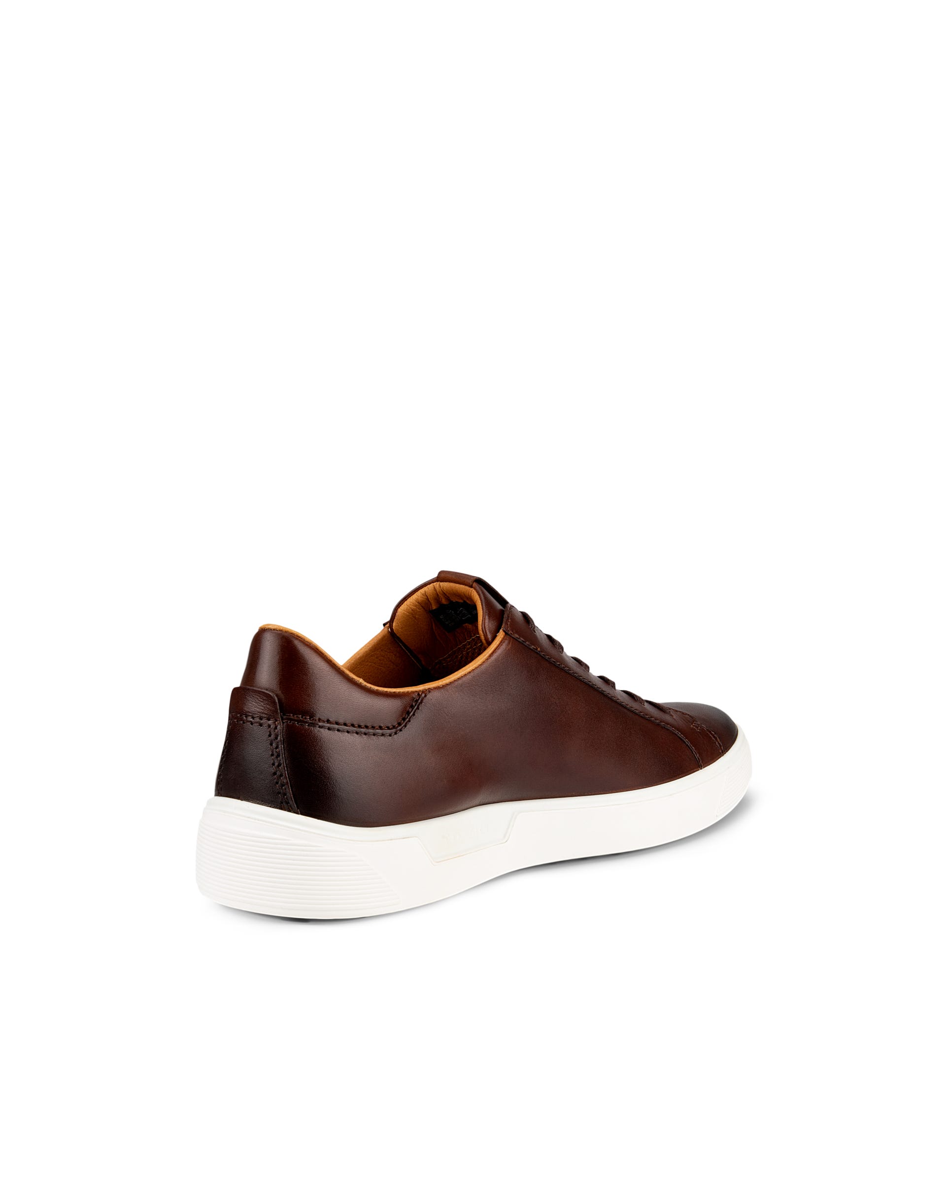 Men's ECCO® Street Tray Leather Sneaker - Brown - Back