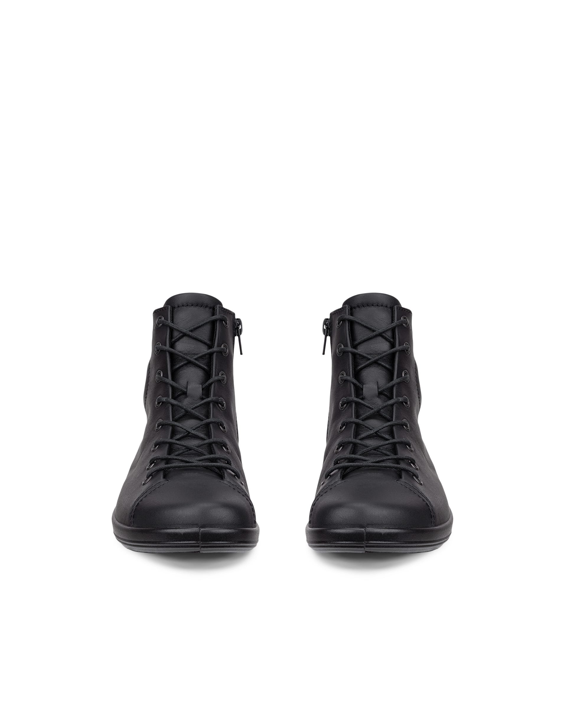 Women's ECCO® SOFT 2.0 Leather Sneaker Boot - Black - Outside