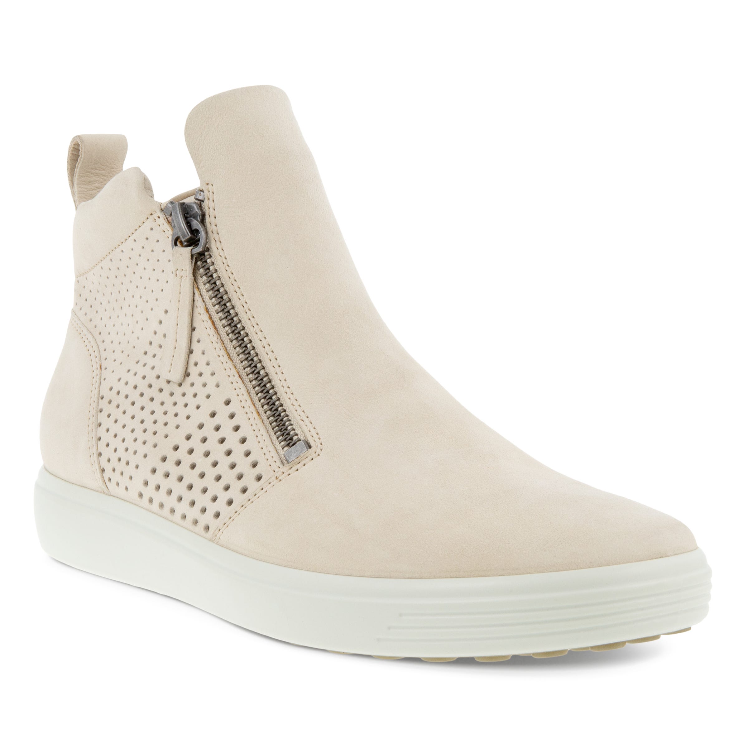 Women's ECCO® Soft 7 Nubuck Ankle Boot - Beige - Main