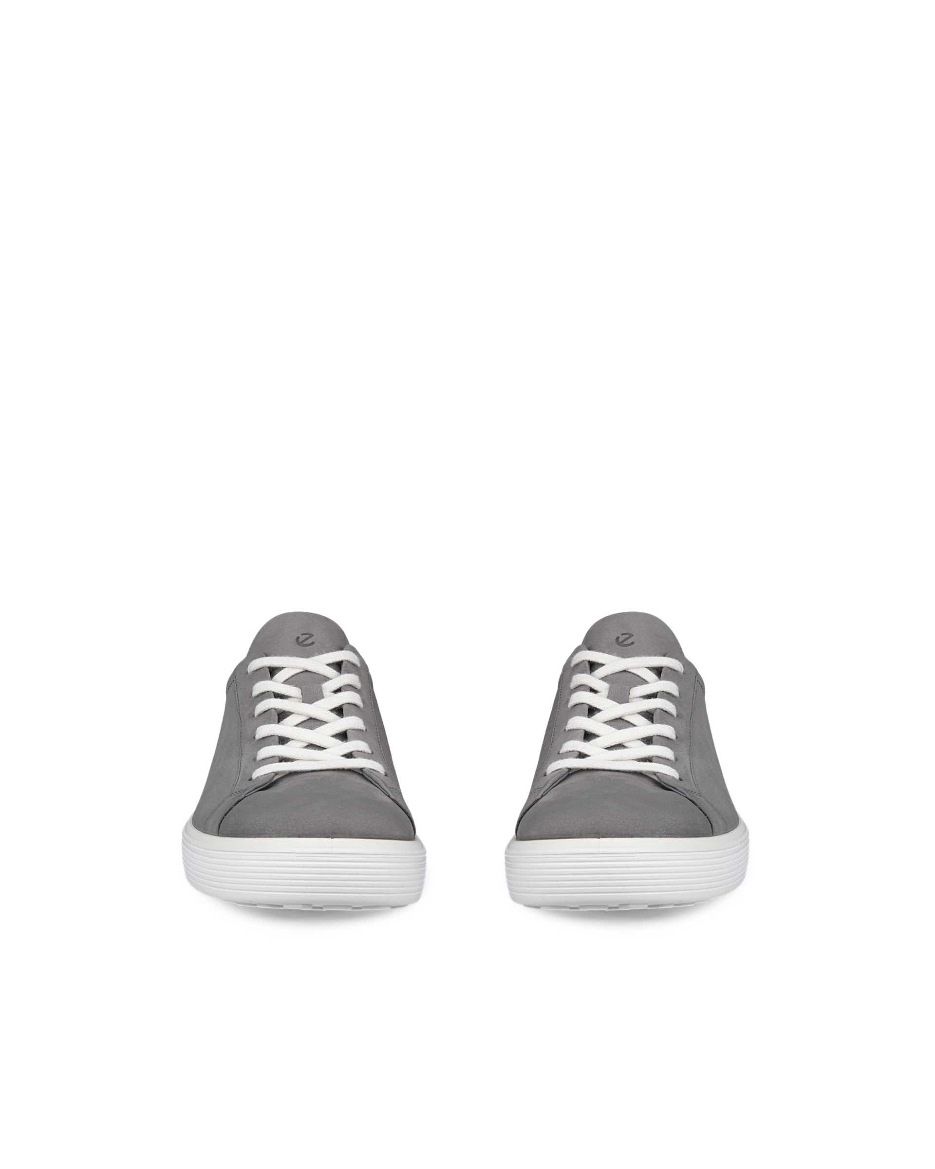 Men's ECCO® Soft 60 Nubuck Trainer - Grey - Front pair