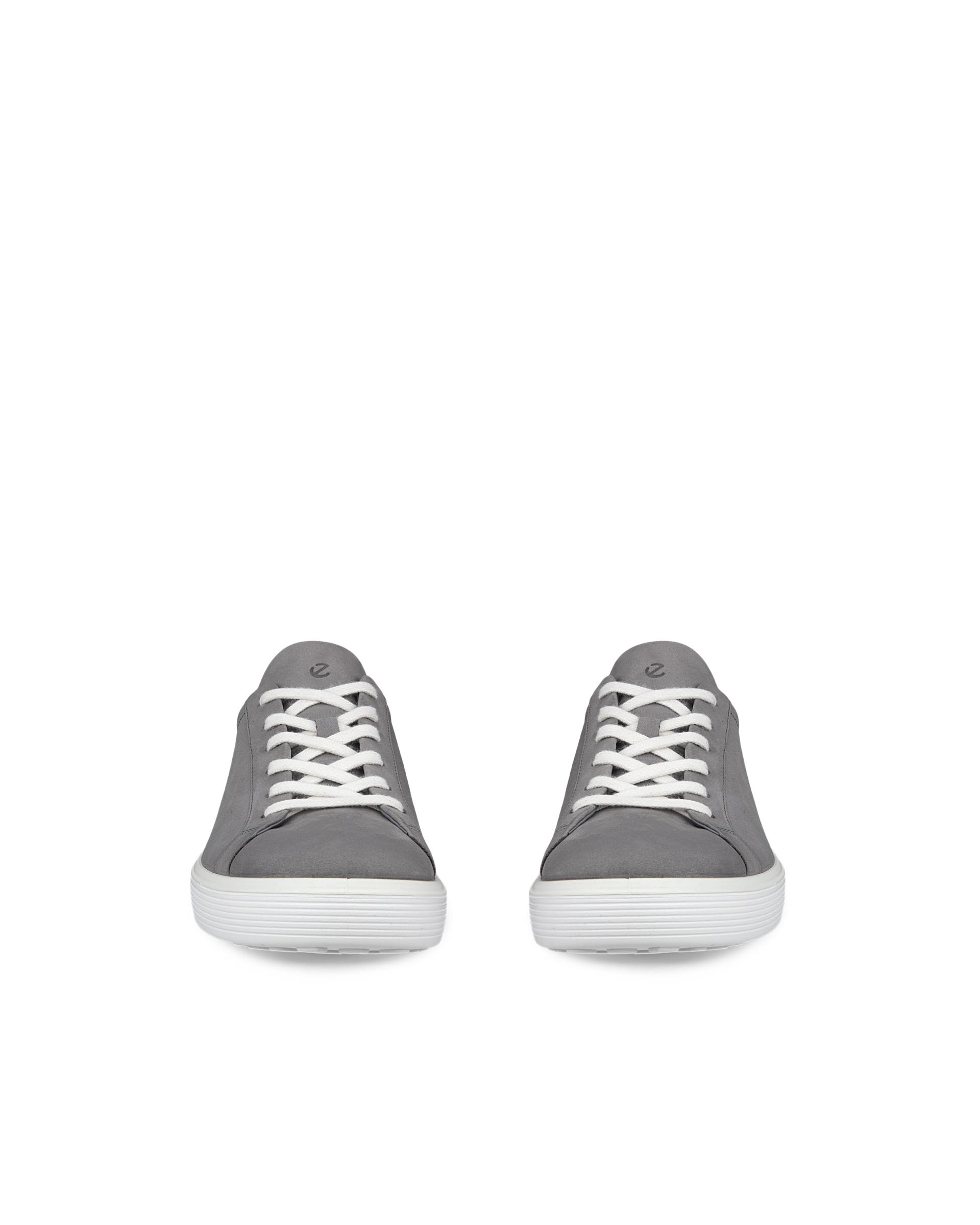 Men's ECCO® Soft 60 Nubuck Trainer - Grey - Front pair