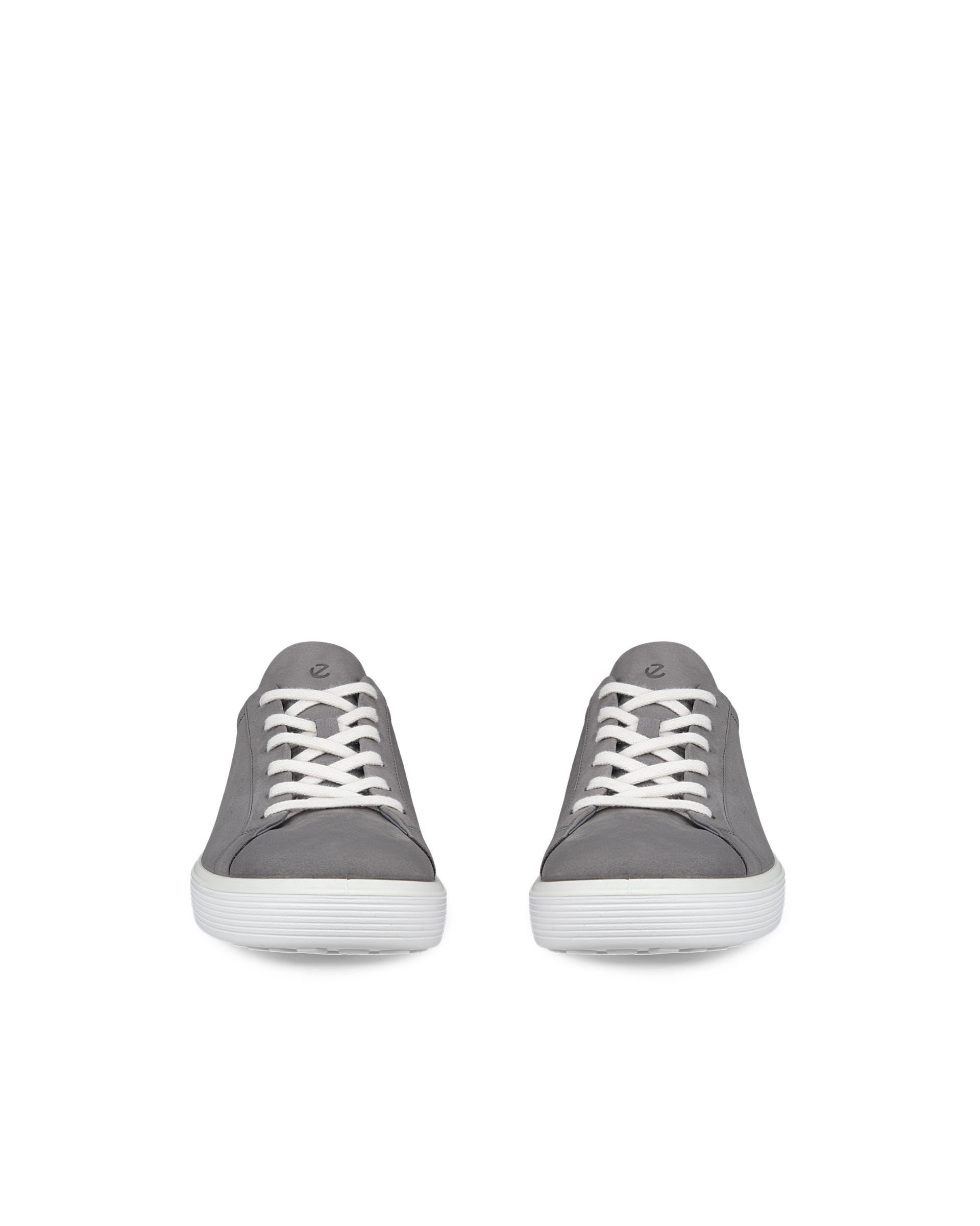 Men's ECCO® Soft 60 Nubuck Trainer - Grey - Front pair