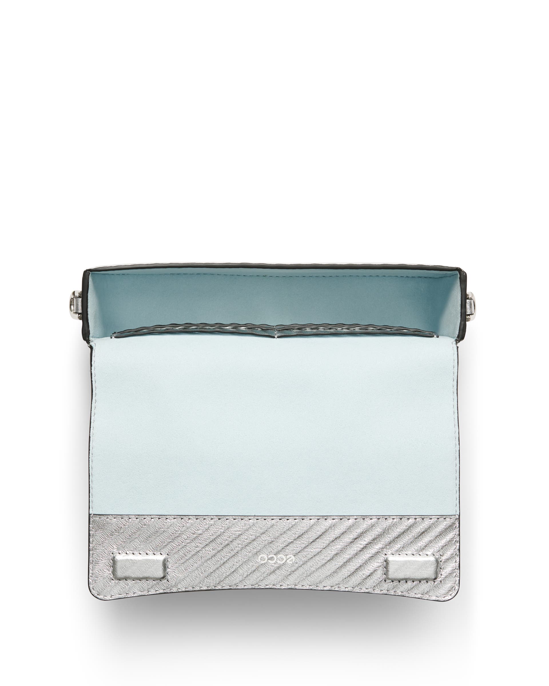 ECCO® Pinch Small Metallic Leather Shoulder Bag - Silver - Birdeye