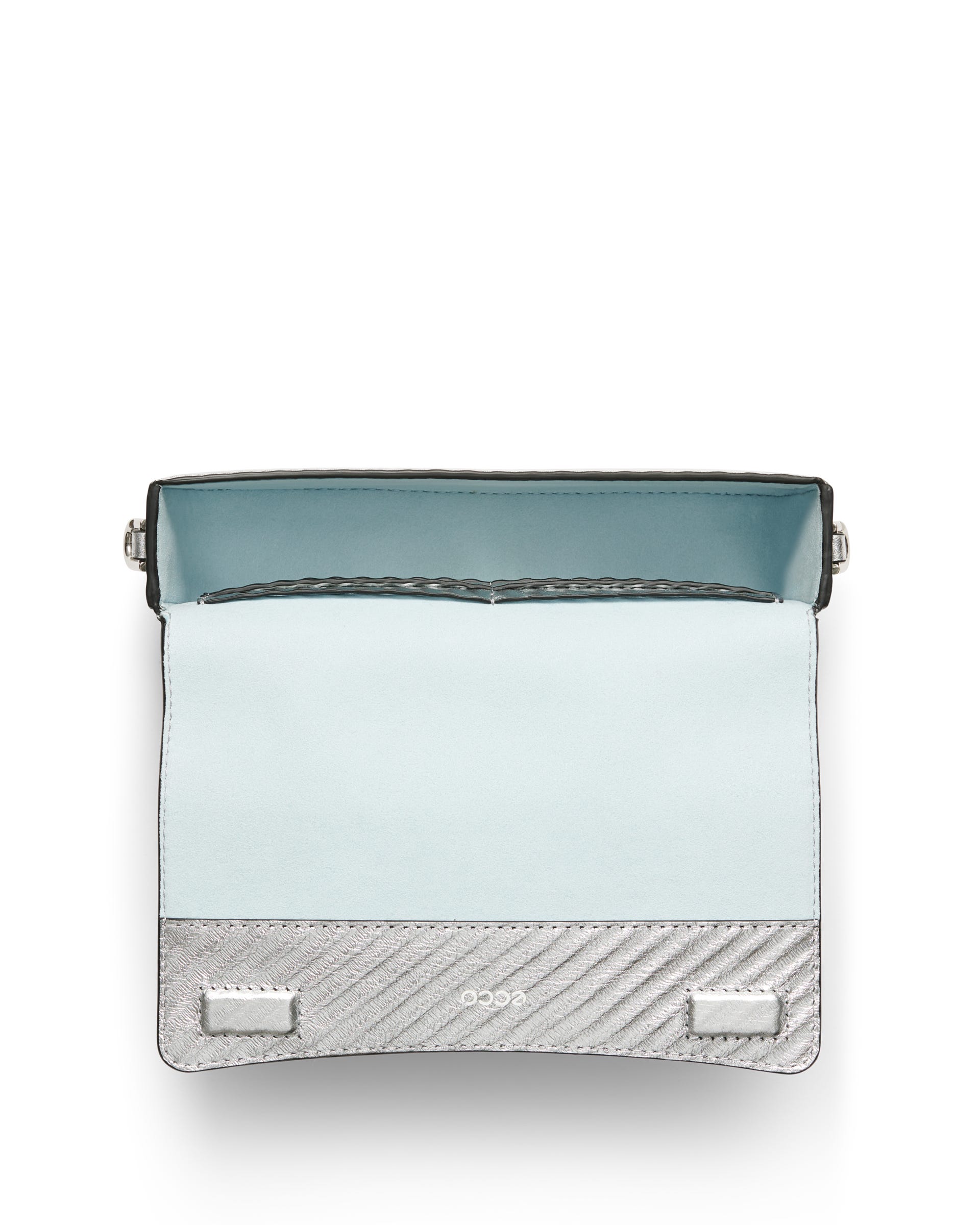 ECCO® Pinch Small Metallic Leather Shoulder Bag - Silver - Birdeye