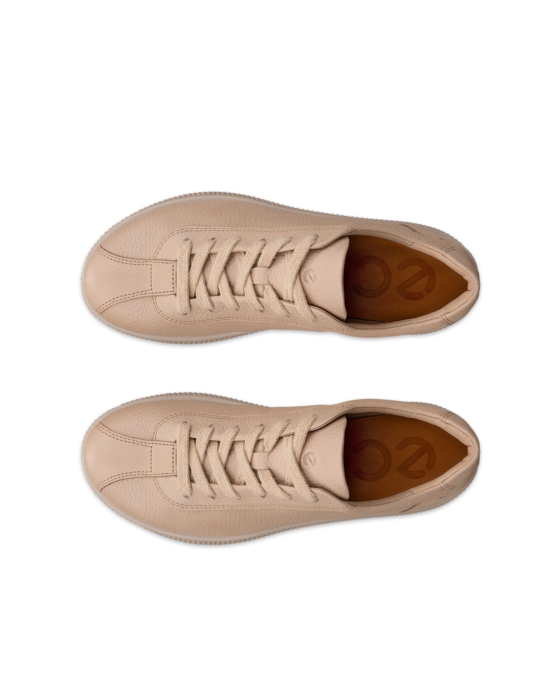 Women's ECCO® Soft Zero Leather Sneaker - Brown - Top left pair