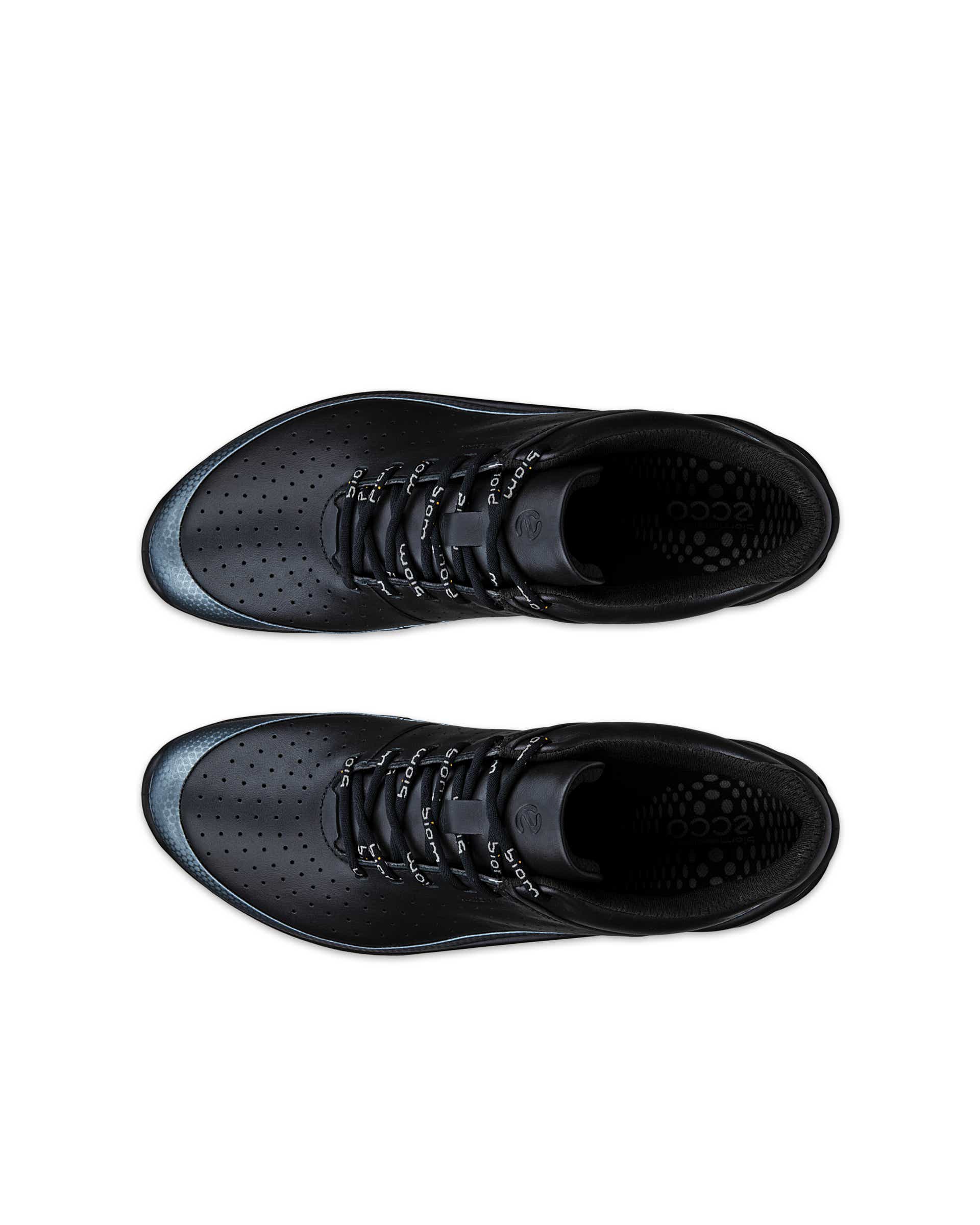 Women's ECCO® Biom Energi Leather Waterproof Sneaker - Black - Top left pair