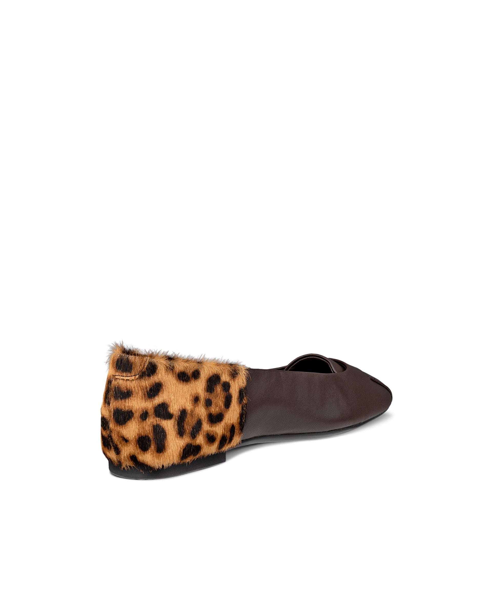 Women's ECCO® MARGOT Leather Ballerina - Brown - Back