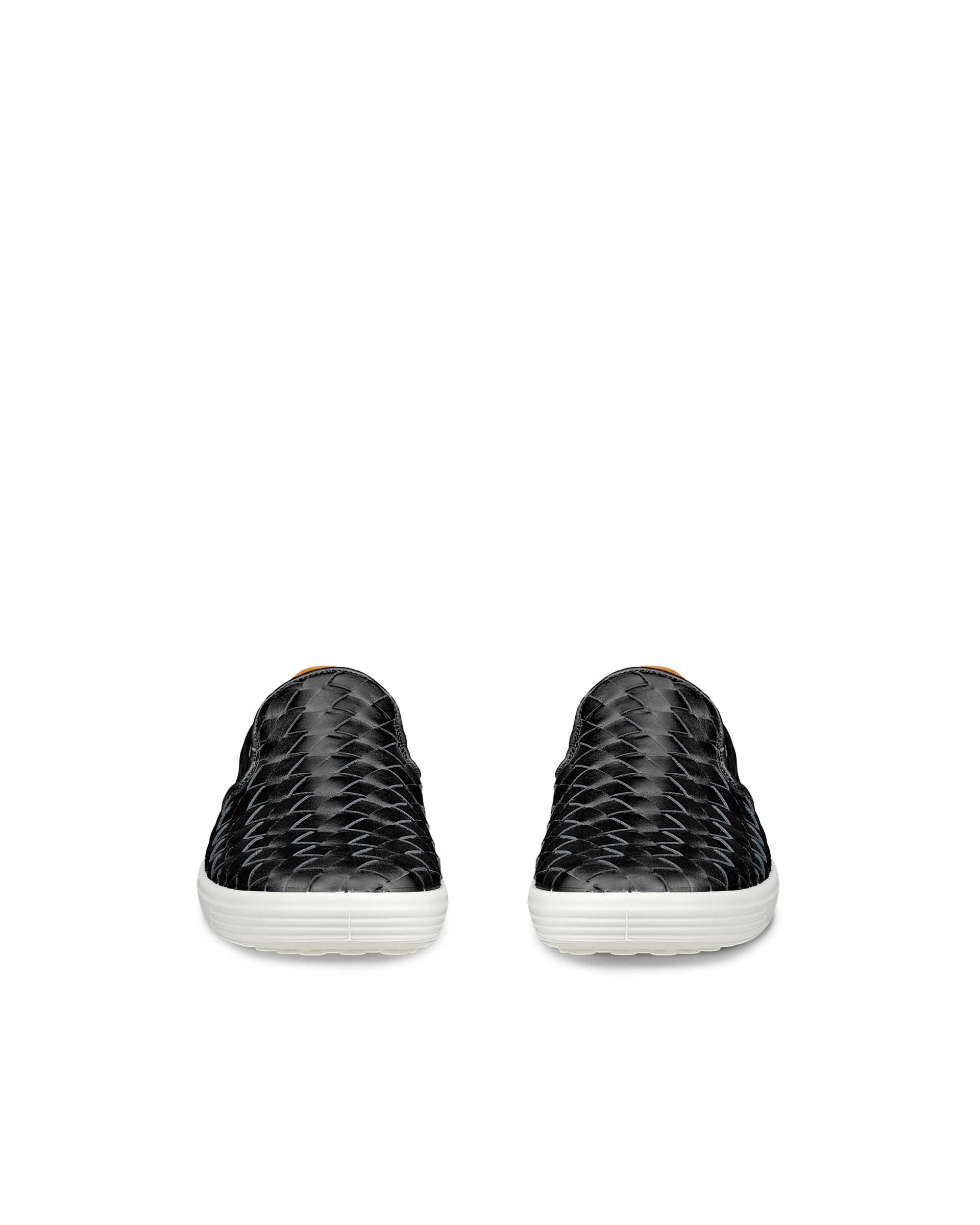 Women's ECCO® Soft 7 Woven Leather Slip-On - Metallics - Front pair