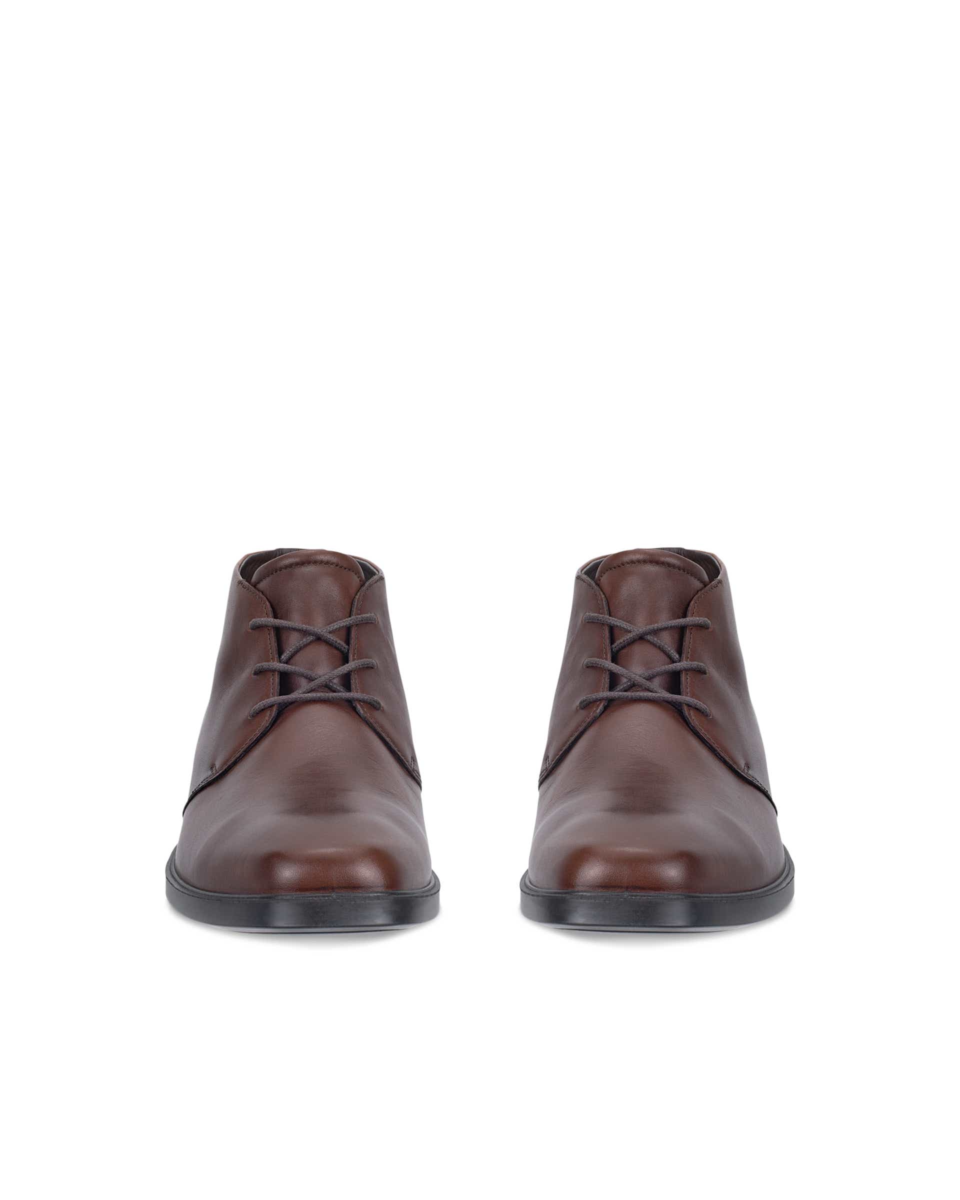 Men's ECCO® METROPOLE MILAN Leather Waterproof Lace-Up Boot - Brown - Front pair