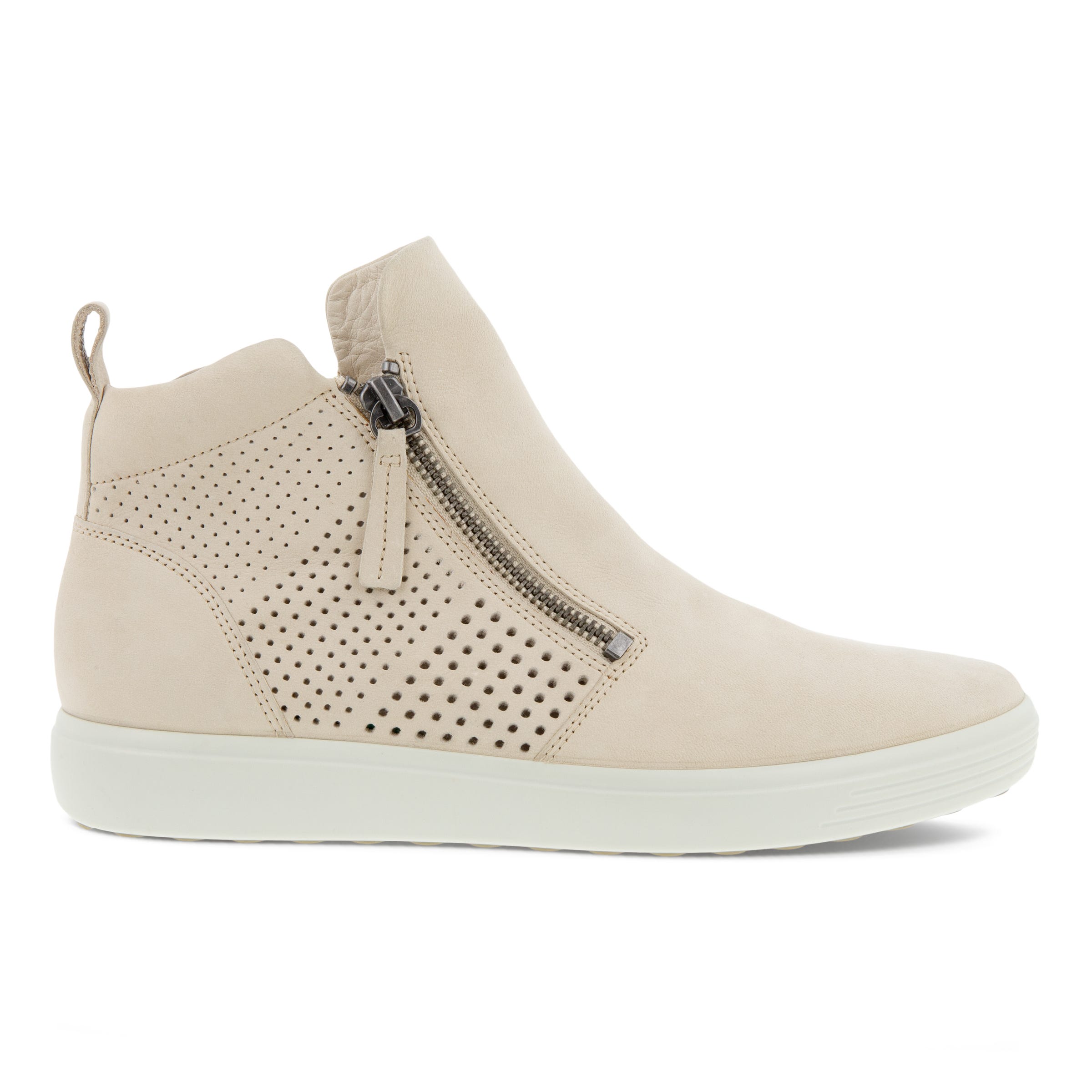 Women's ECCO® Soft 7 Nubuck Ankle Boot - Beige - Outside