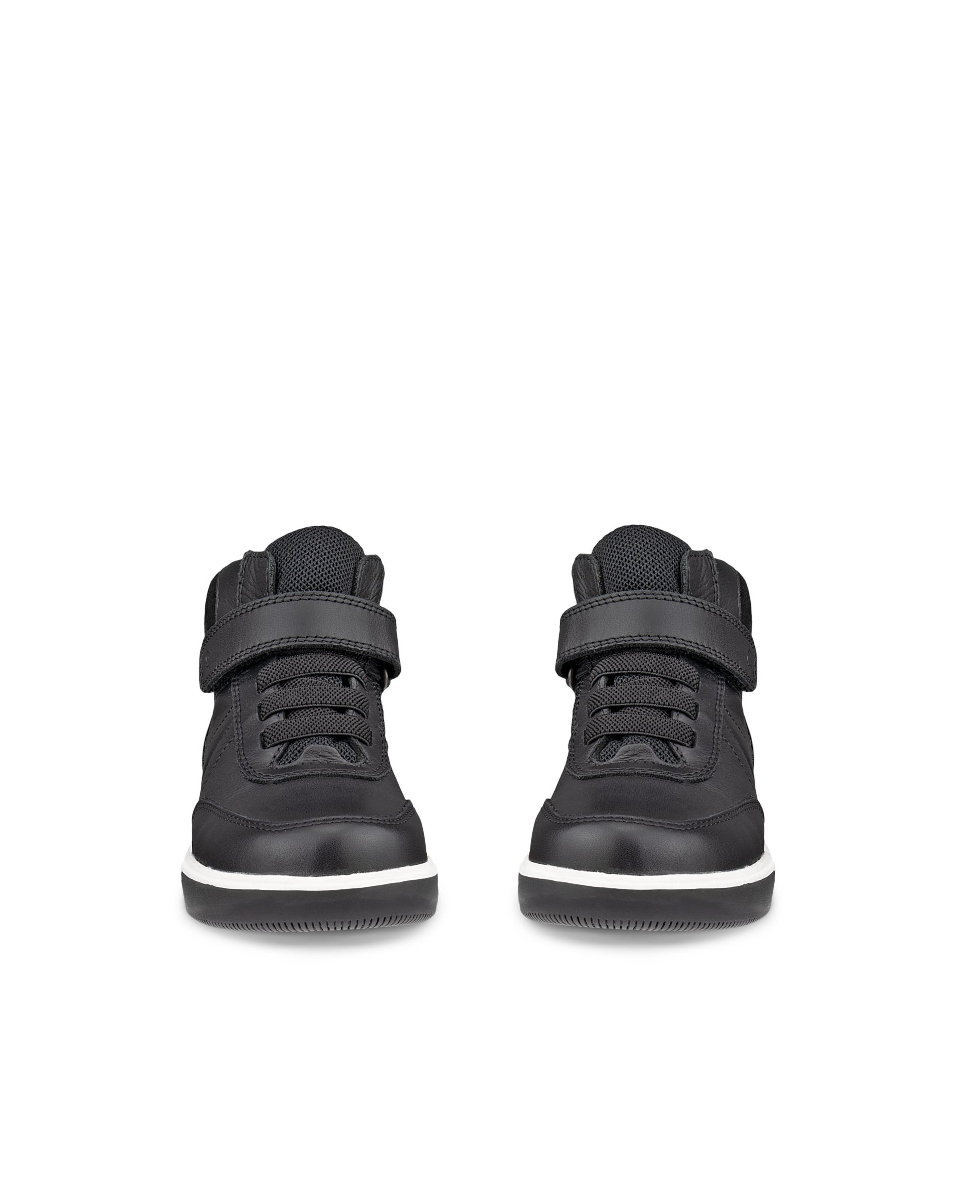 ECCO® STREET COURT K takjakinnitusega nahast jalanõud lastele - Must - Outside
