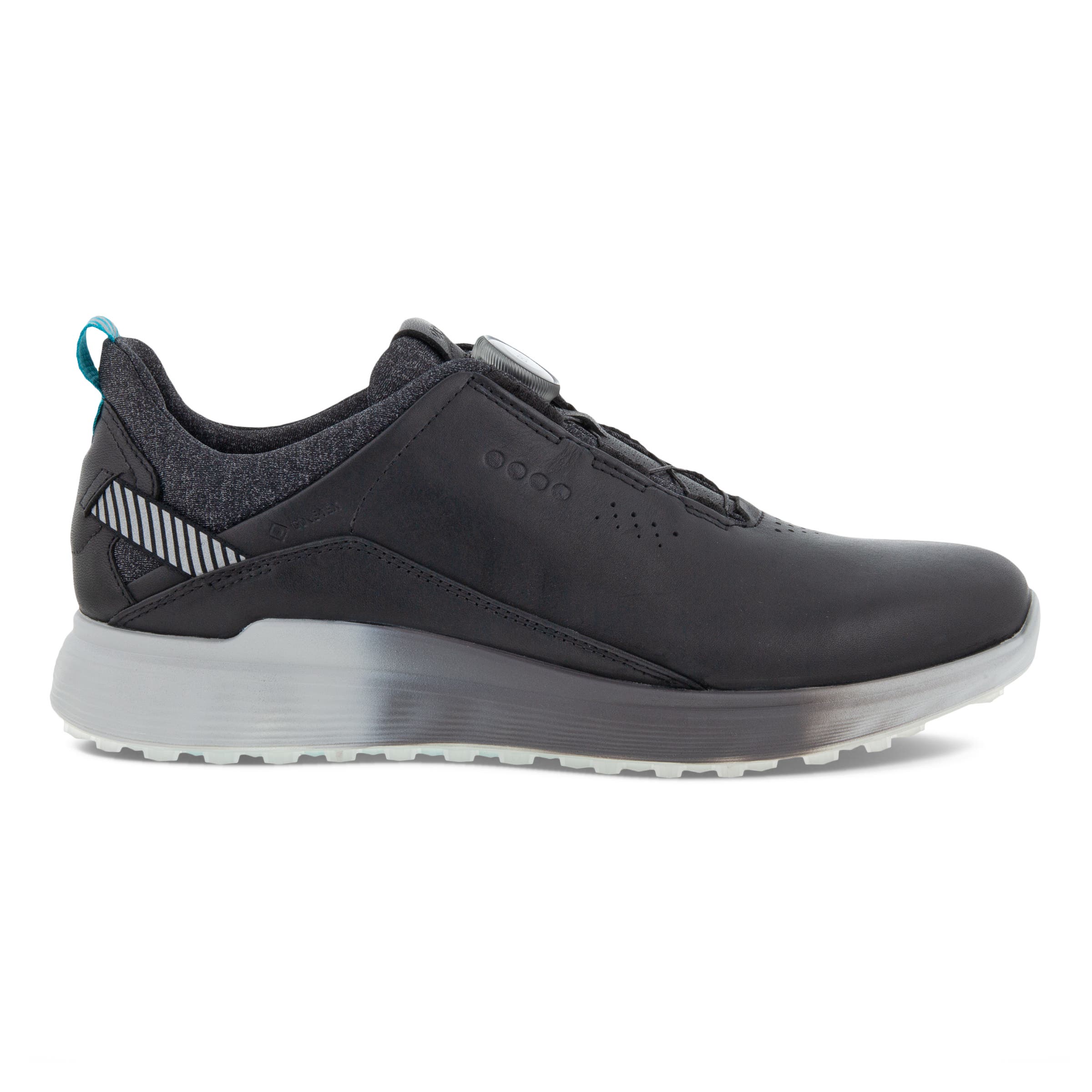 ECCO Golf S-three Men's Golf Shoe - Black - Outside
