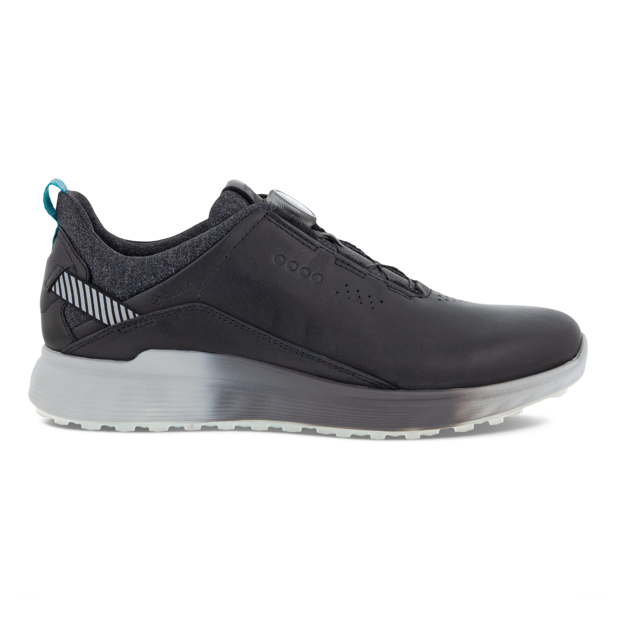 ECCO Golf S-three Men's Golf Shoe - Black - Outside