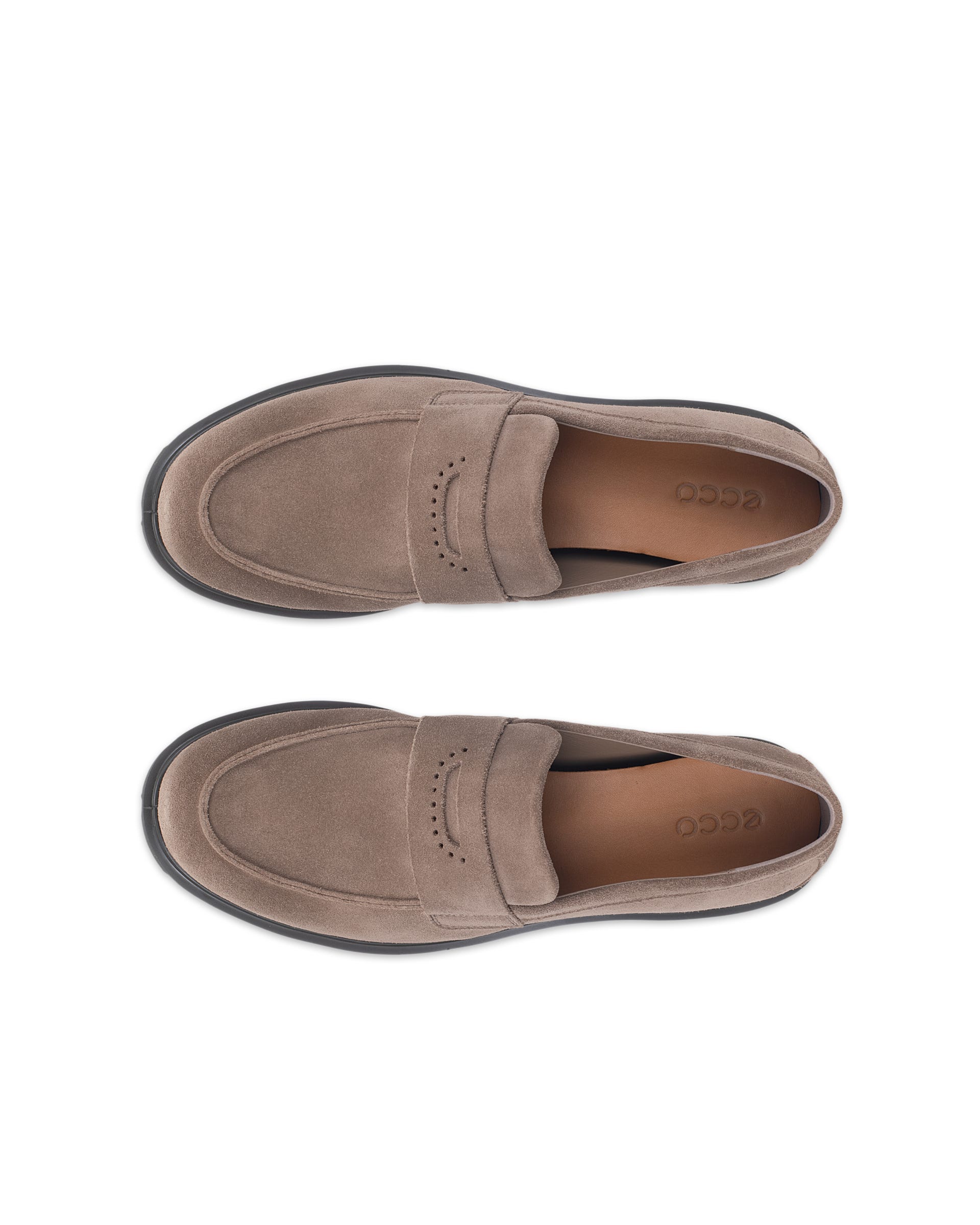 Women's ECCO® METROPOLE VIENNA Suede Loafer - Brown - Top left pair