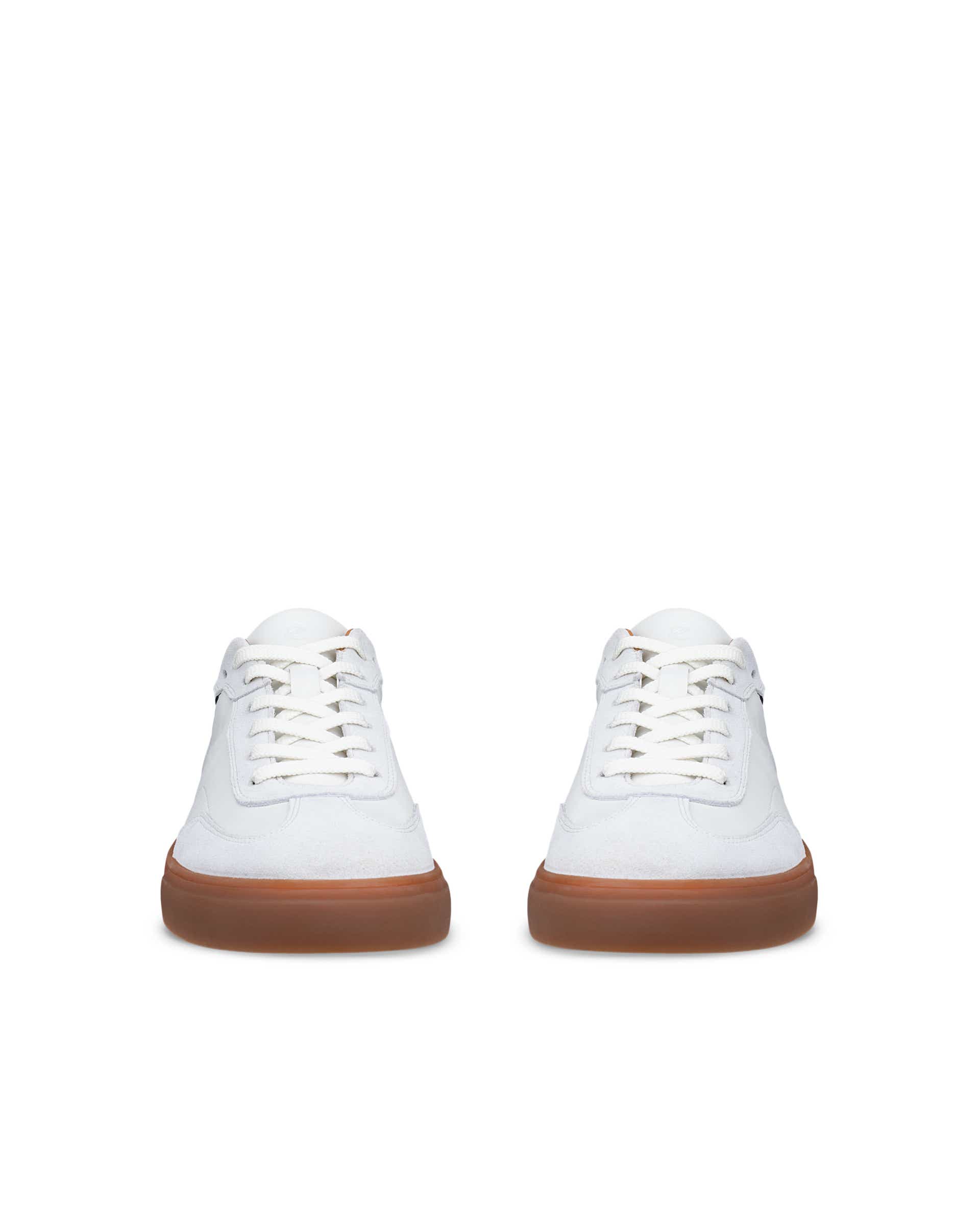 ECCO® SOFT 10 sneakers i læder til herrer - Hvid - Front pair