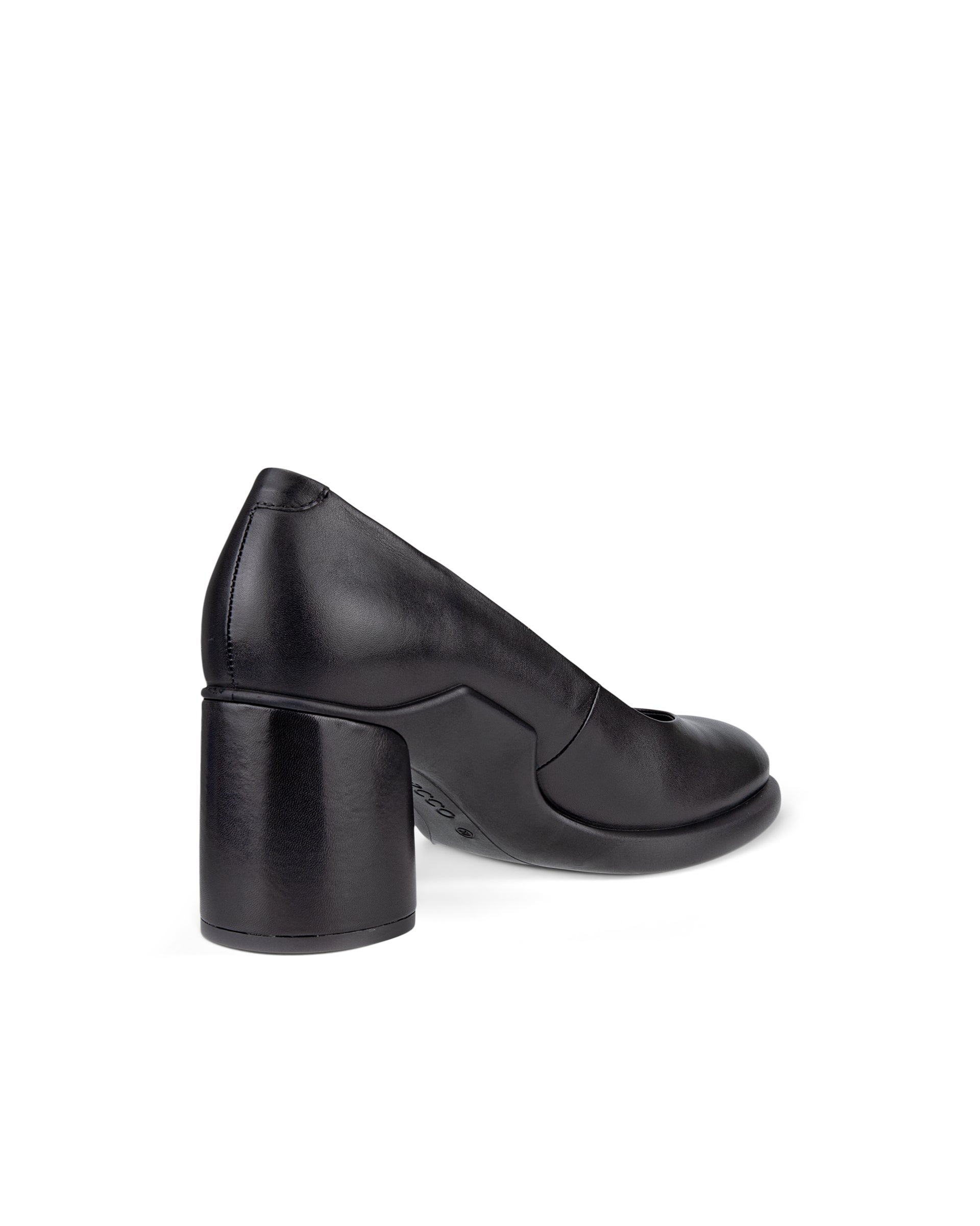 Women's ECCO® Sculpted LX 55 Leather Block-Heel Pump - Black - Back
