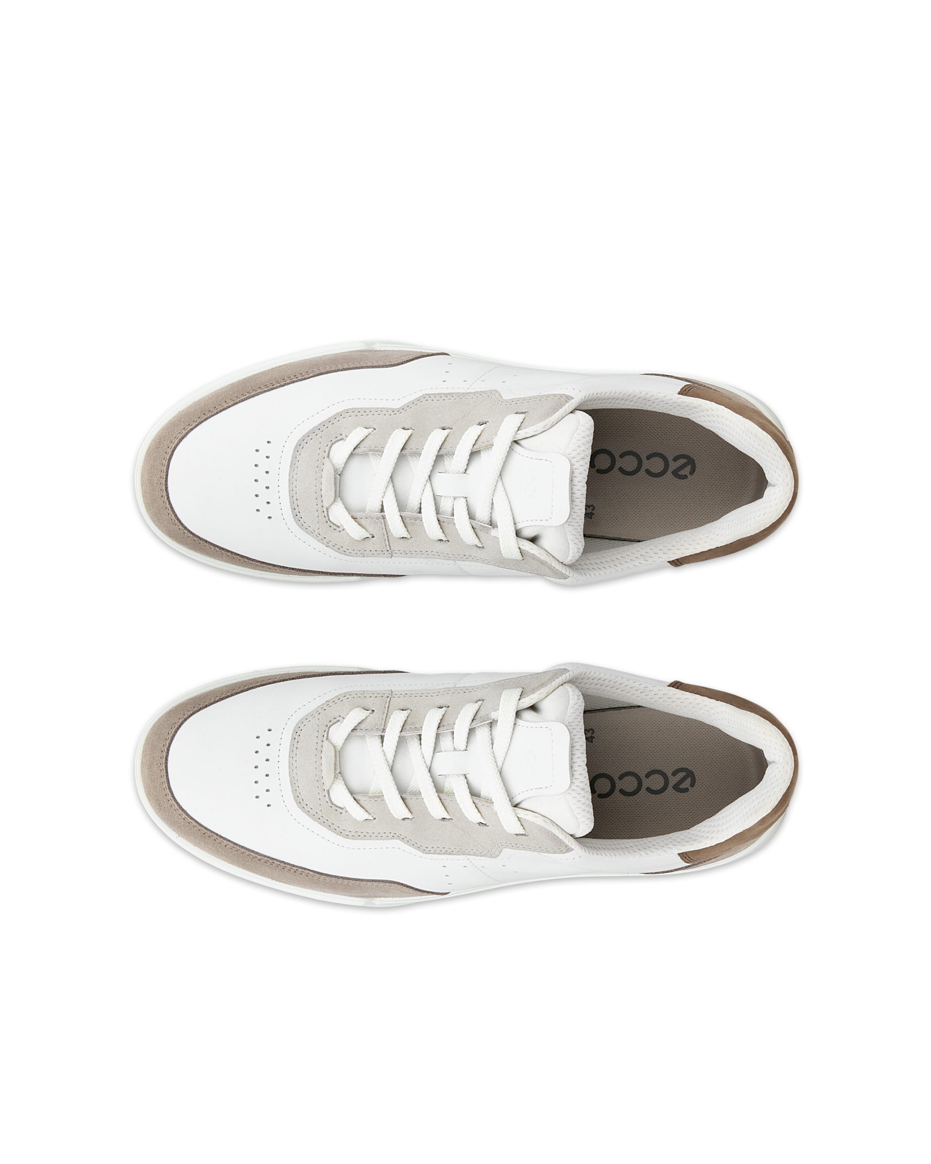 Men's ECCO® STREET COURT Leather Sneaker - White - Outside