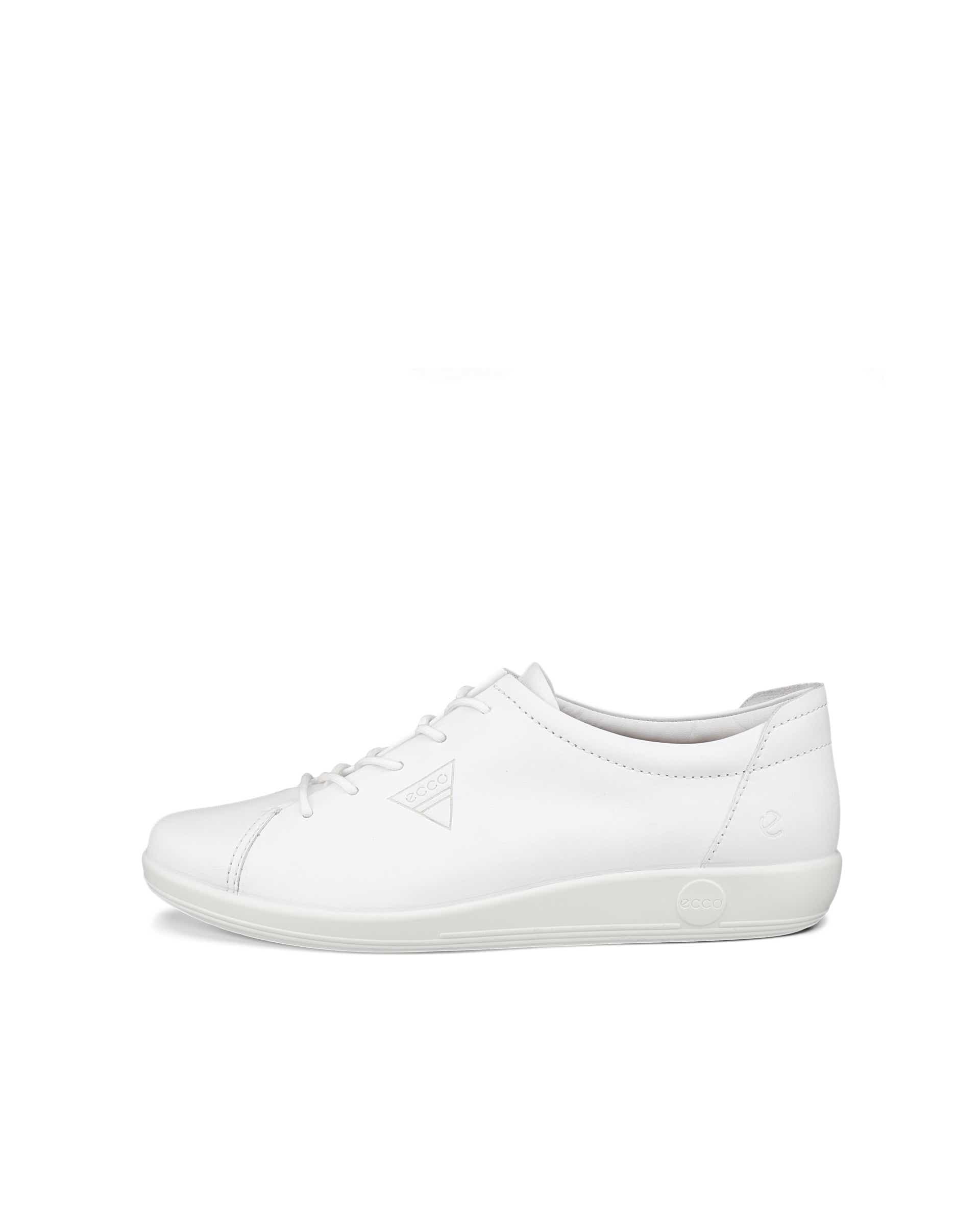 Women's ECCO® Soft 2.0 Leather Walking Shoe - White - Outside