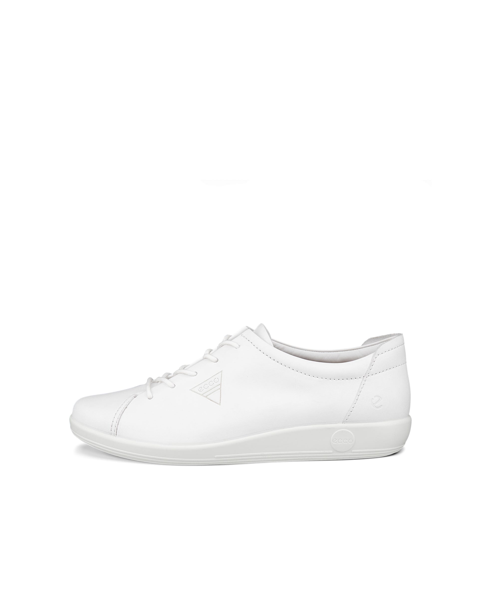Women's ECCO® Soft 2.0 Leather Walking Shoe - White - Outside