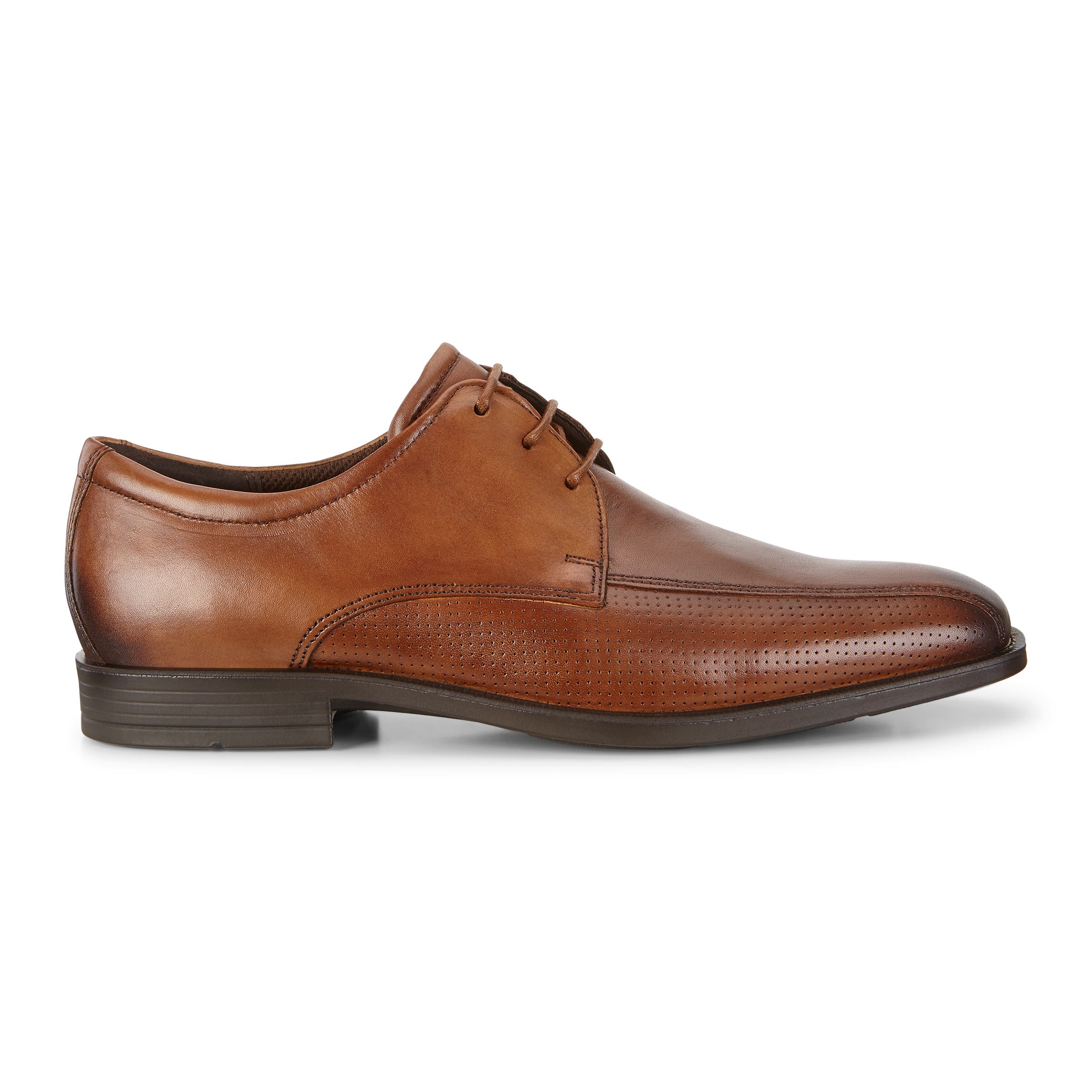 Men's ECCO® Edinburgh Leather Dress Shoe - Brown - Outside