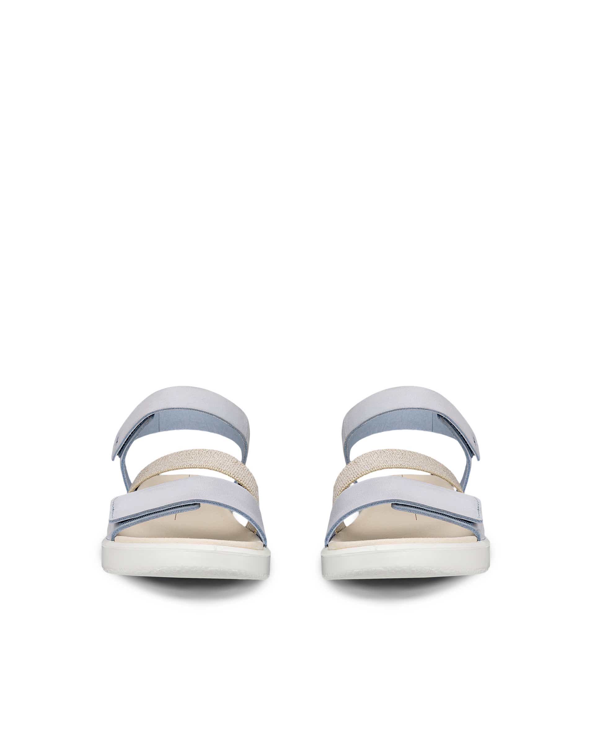 Women's ECCO® Flowt Nubuck Wedge Sandal - Blue - Front pair