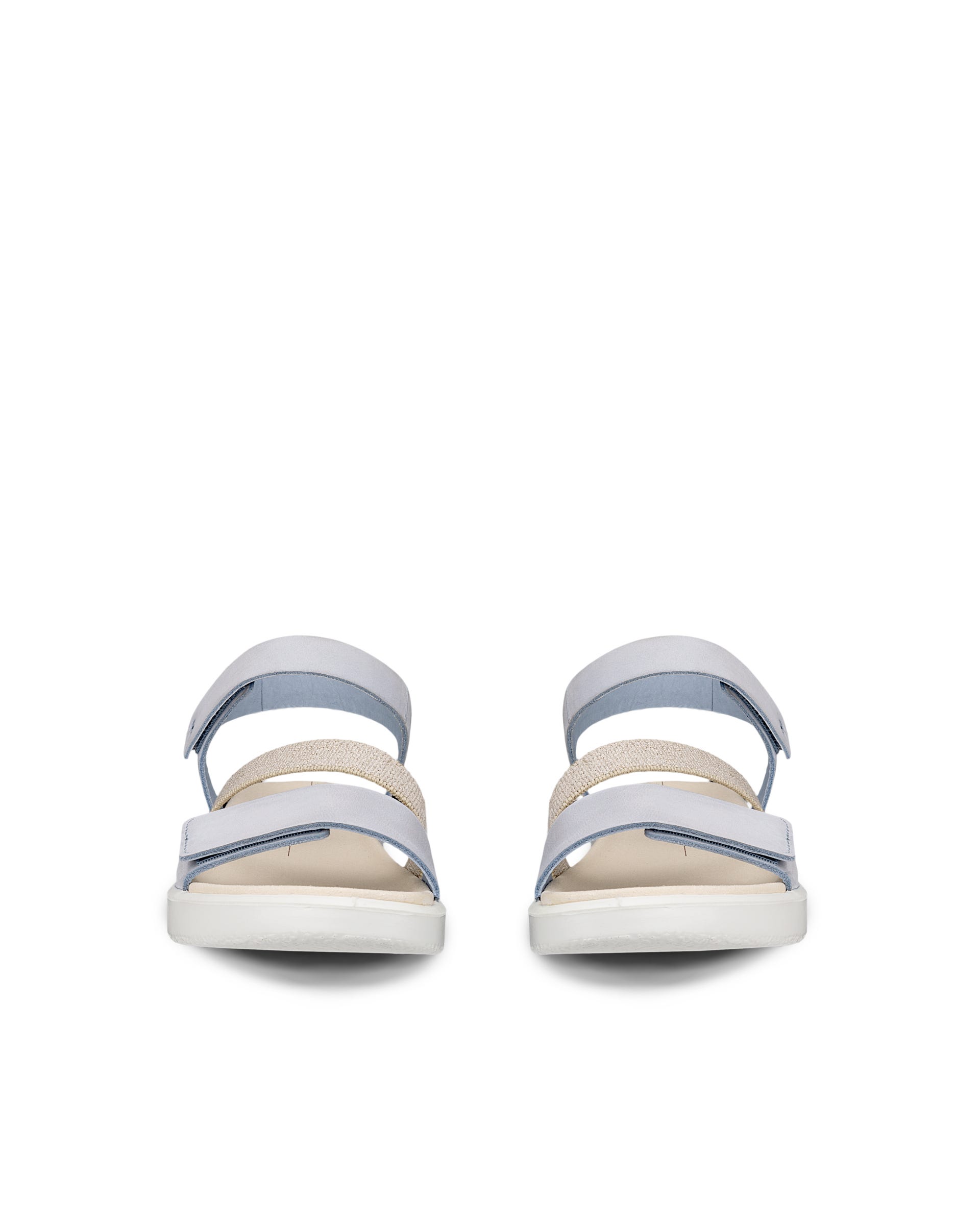 Women's ECCO® Flowt Nubuck Wedge Sandal - Blue - Front pair