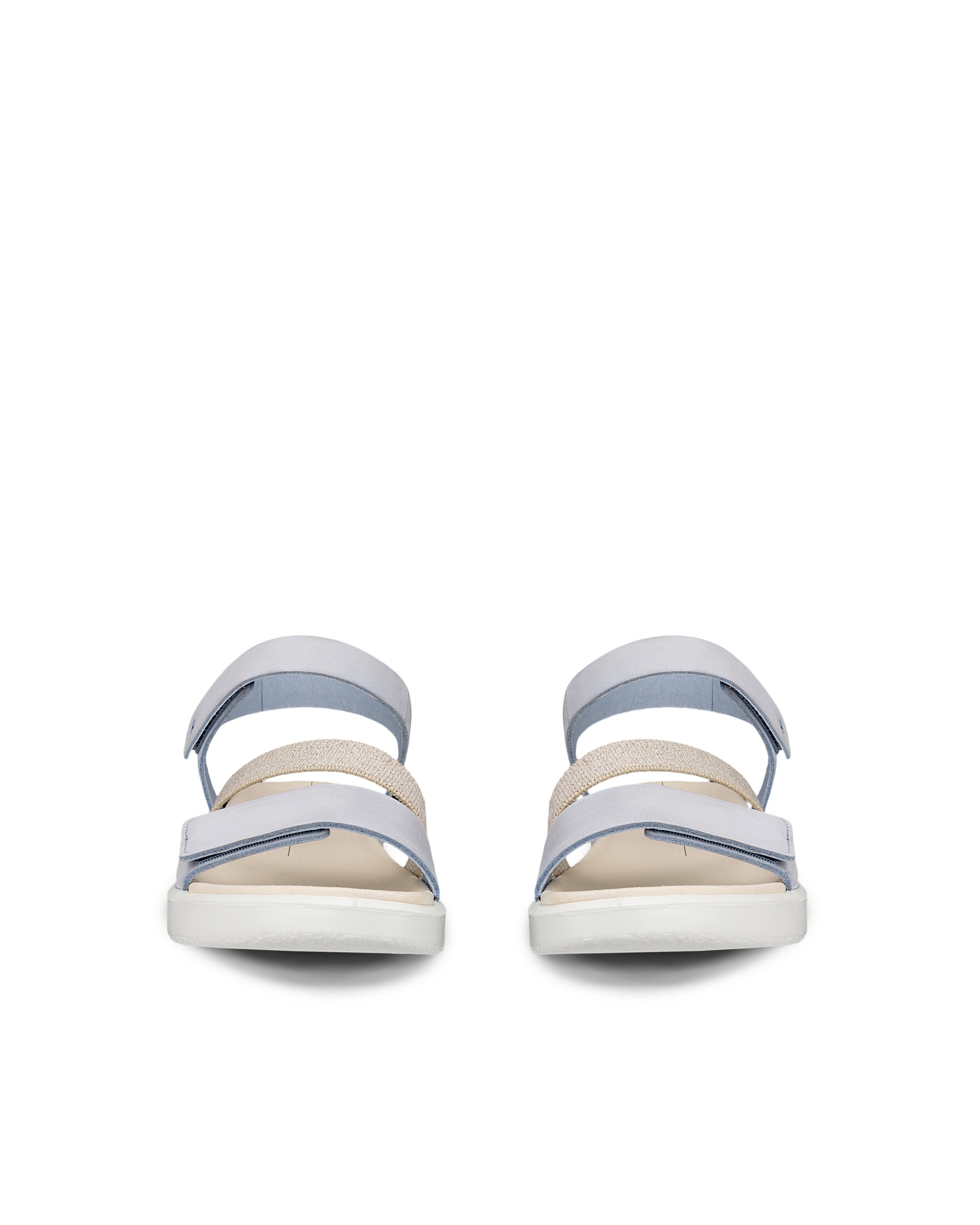 ECCO® Flowt sandale compensée nubuck pour femme - Bleu - Front pair