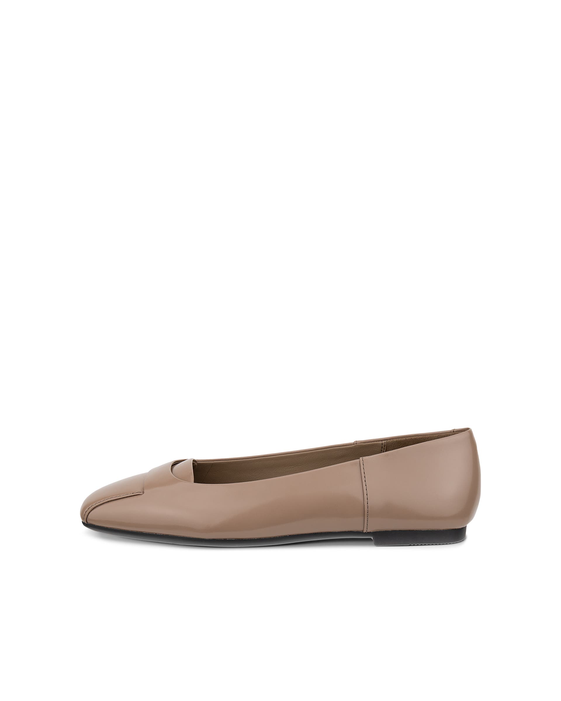 Women's ECCO® Margot Suede Ballerina Flat - Brown - Outside