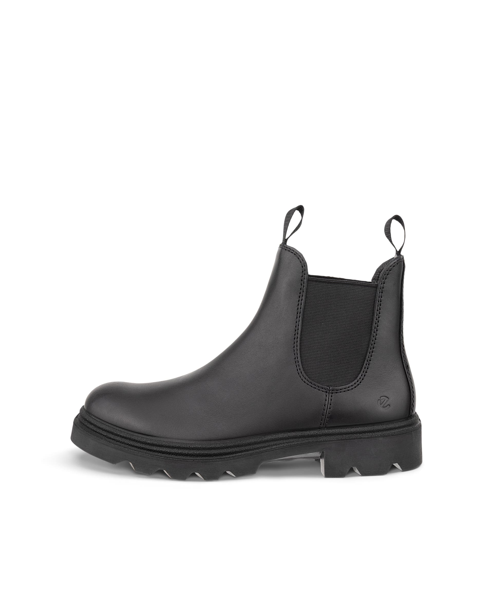 Damskie nubukowe sztyblety Chelsea ECCO® Grainer - Czarny - Outside