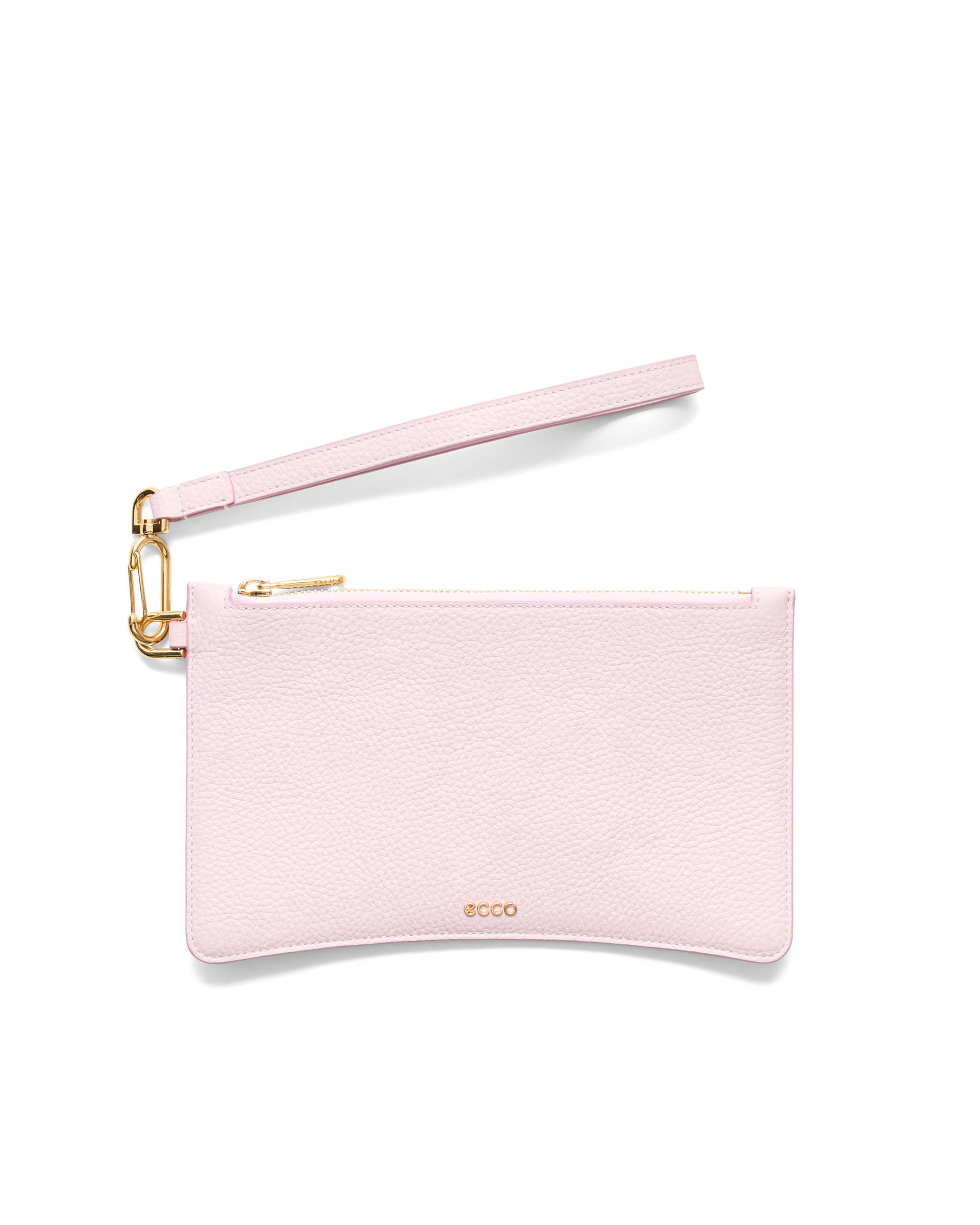 ECCO® Wristlet Soft Pebbled Leather Pouch Bag - Pink - Main