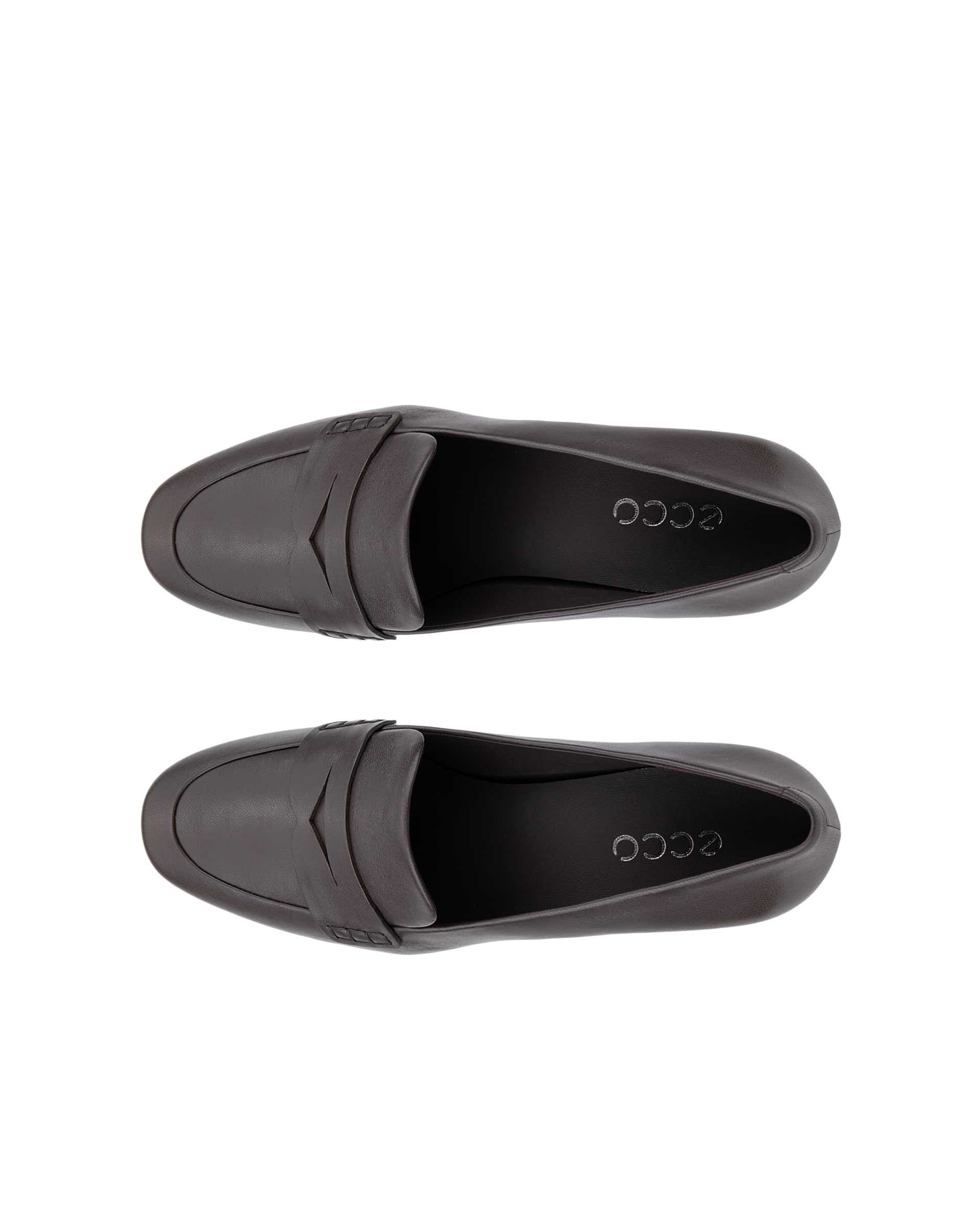 ECCO® LIVA 35 dames leren loafer met hak - Bruin - Top left pair