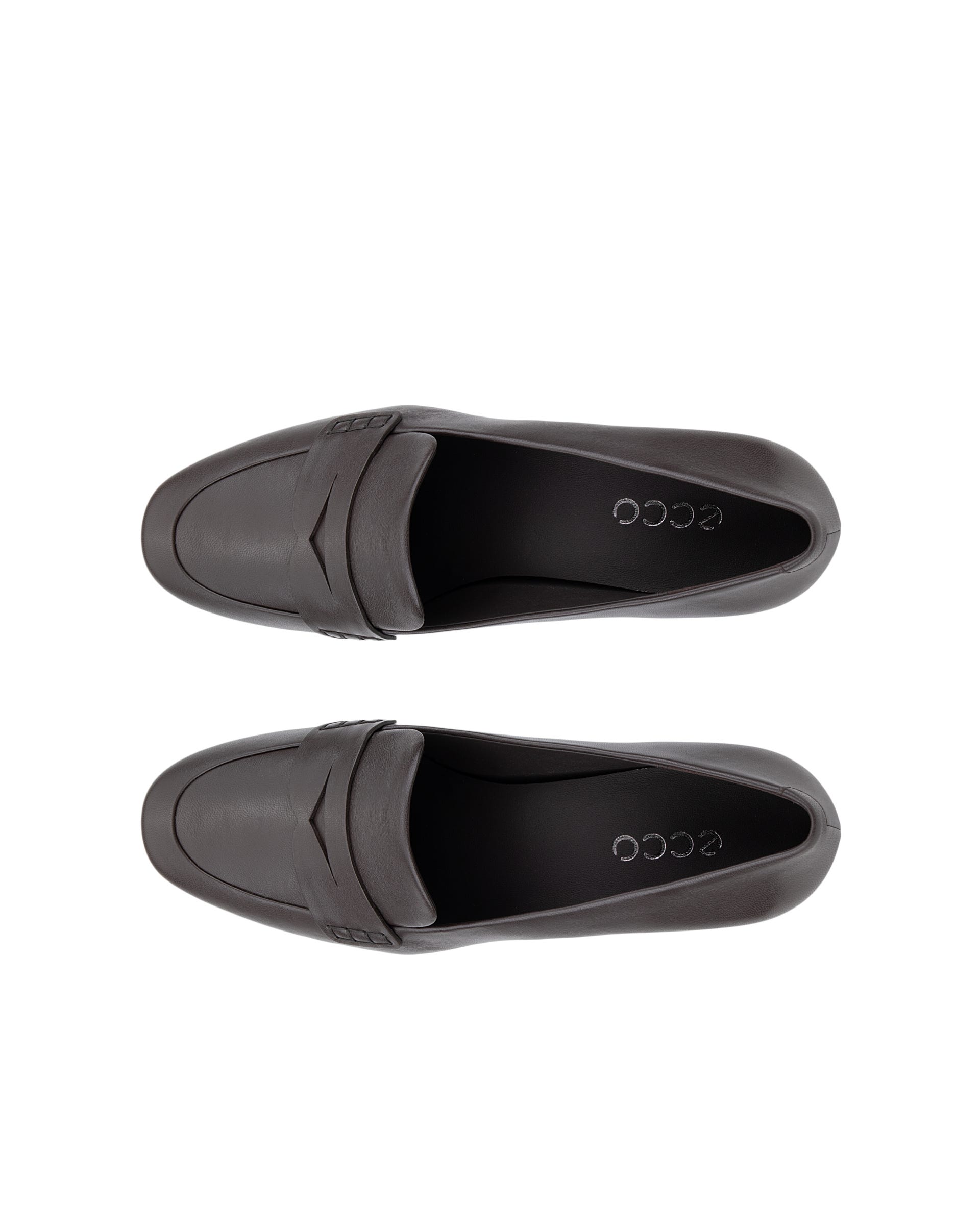 ECCO® LIVA 35 dames leren loafer met hak - Bruin - Outside