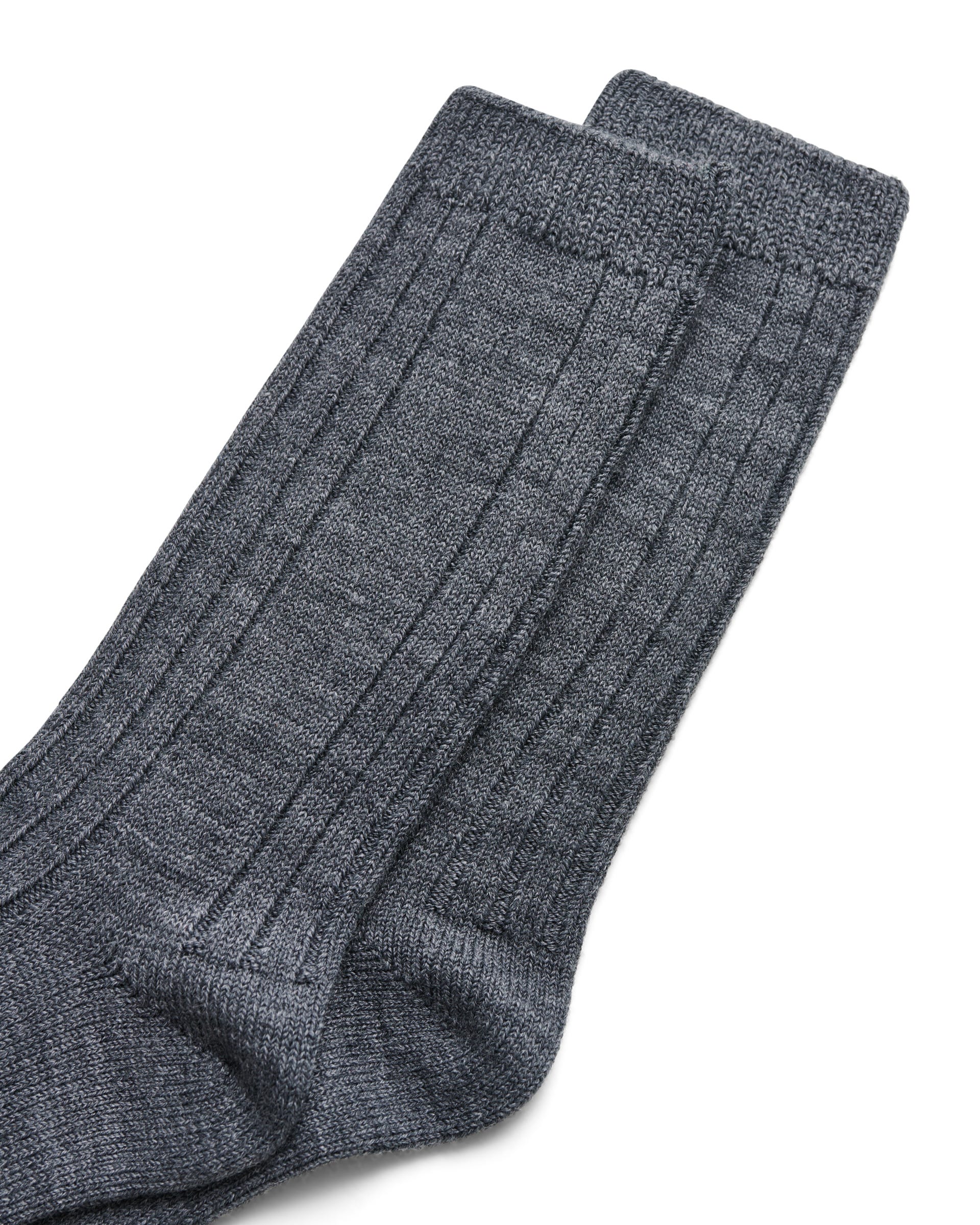 ECCO® Ribbad halvhög strumpa unisex - Grå - Detail-1