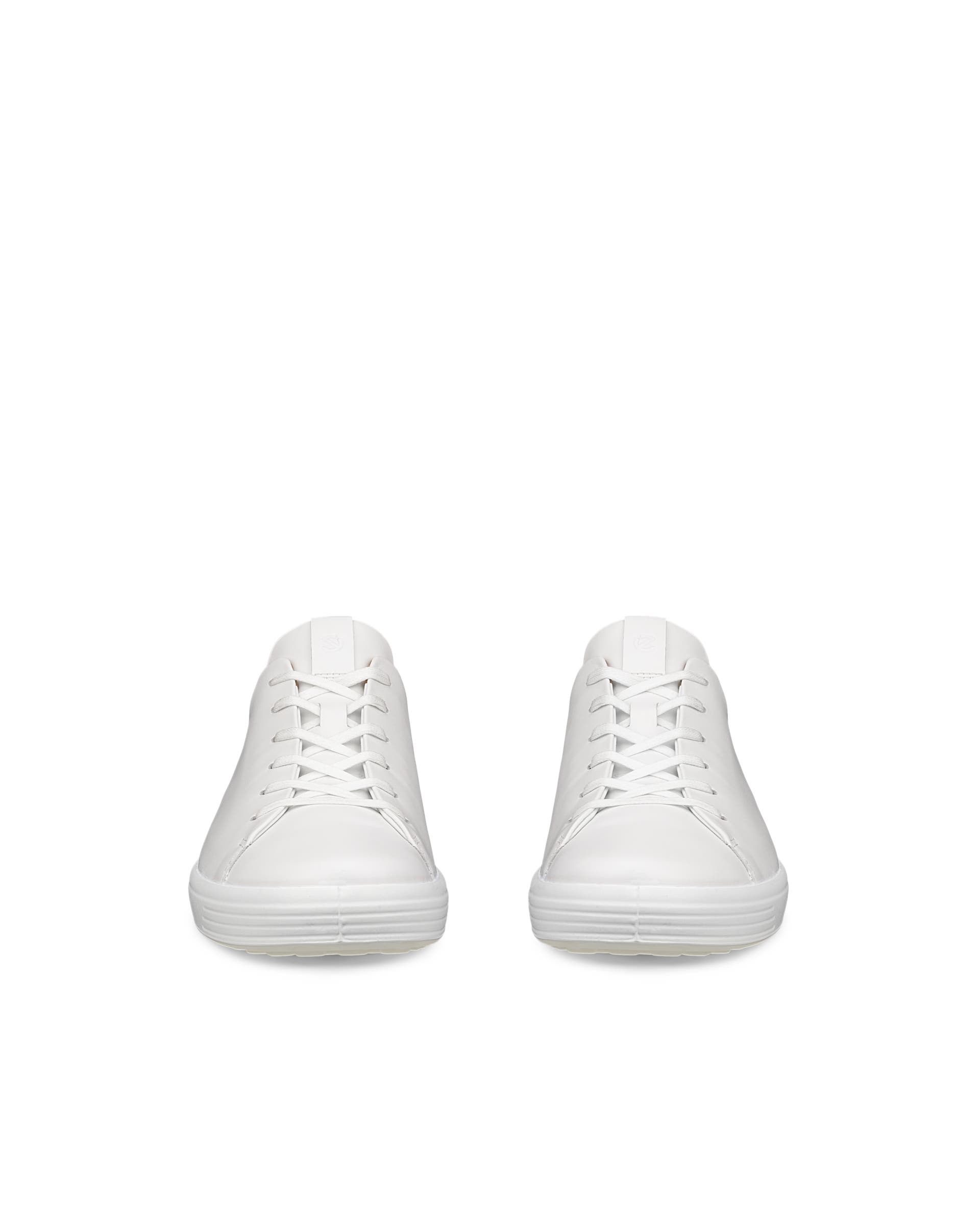 Men's ECCO® Soft 7 Leather Lace-Up Shoe - White - Front pair