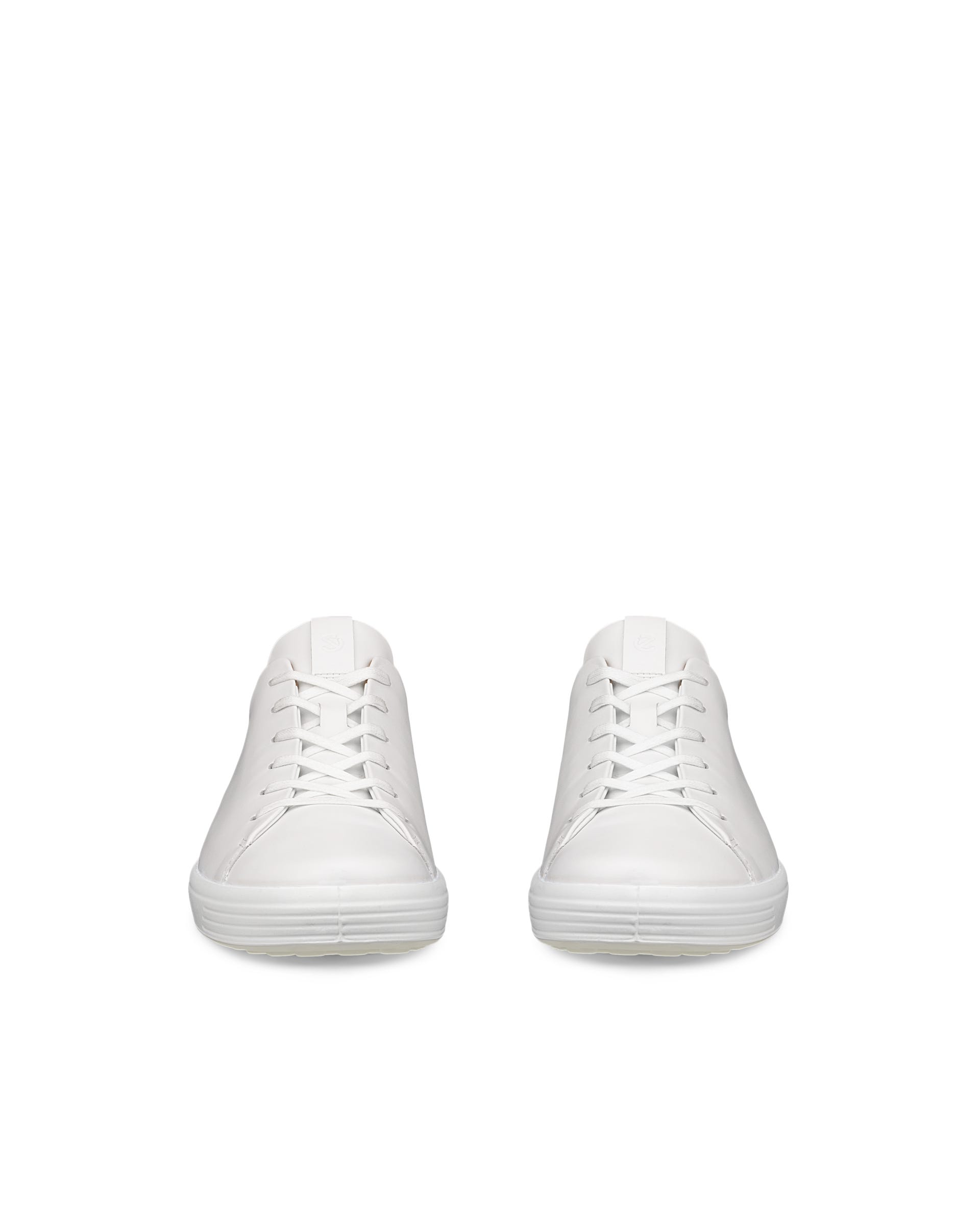 Men's ECCO® Soft 7 Leather Lace-Up Shoe - White - Front pair